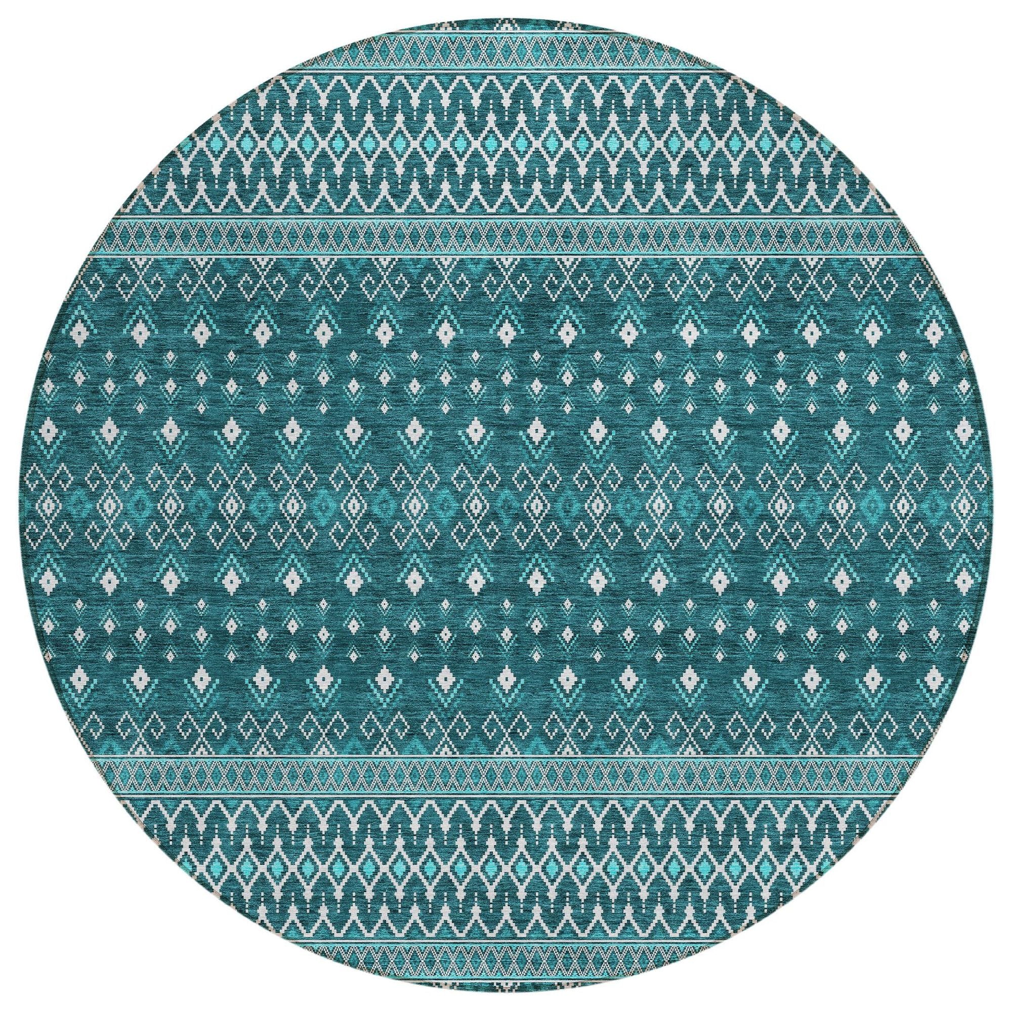 Machine Made ACN708 Teal  Rugs #color_teal 