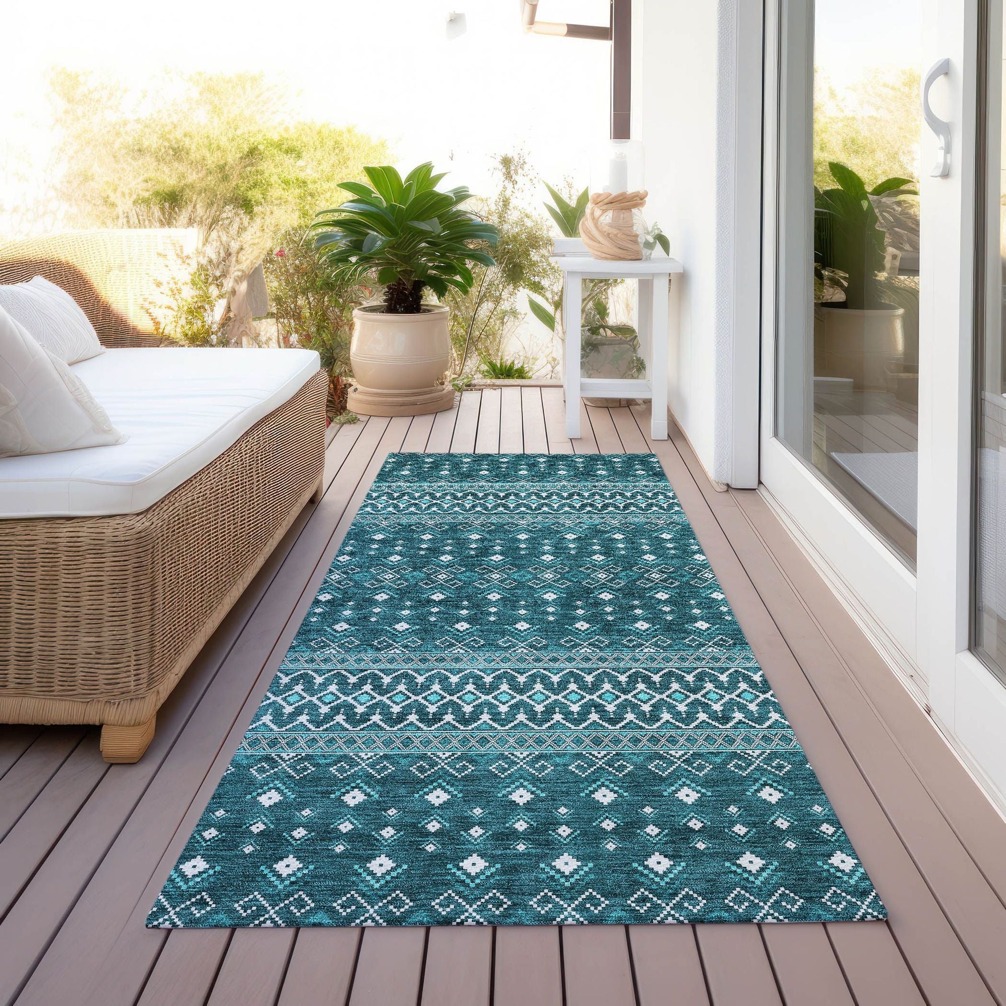 Machine Made ACN708 Teal  Rugs #color_teal 