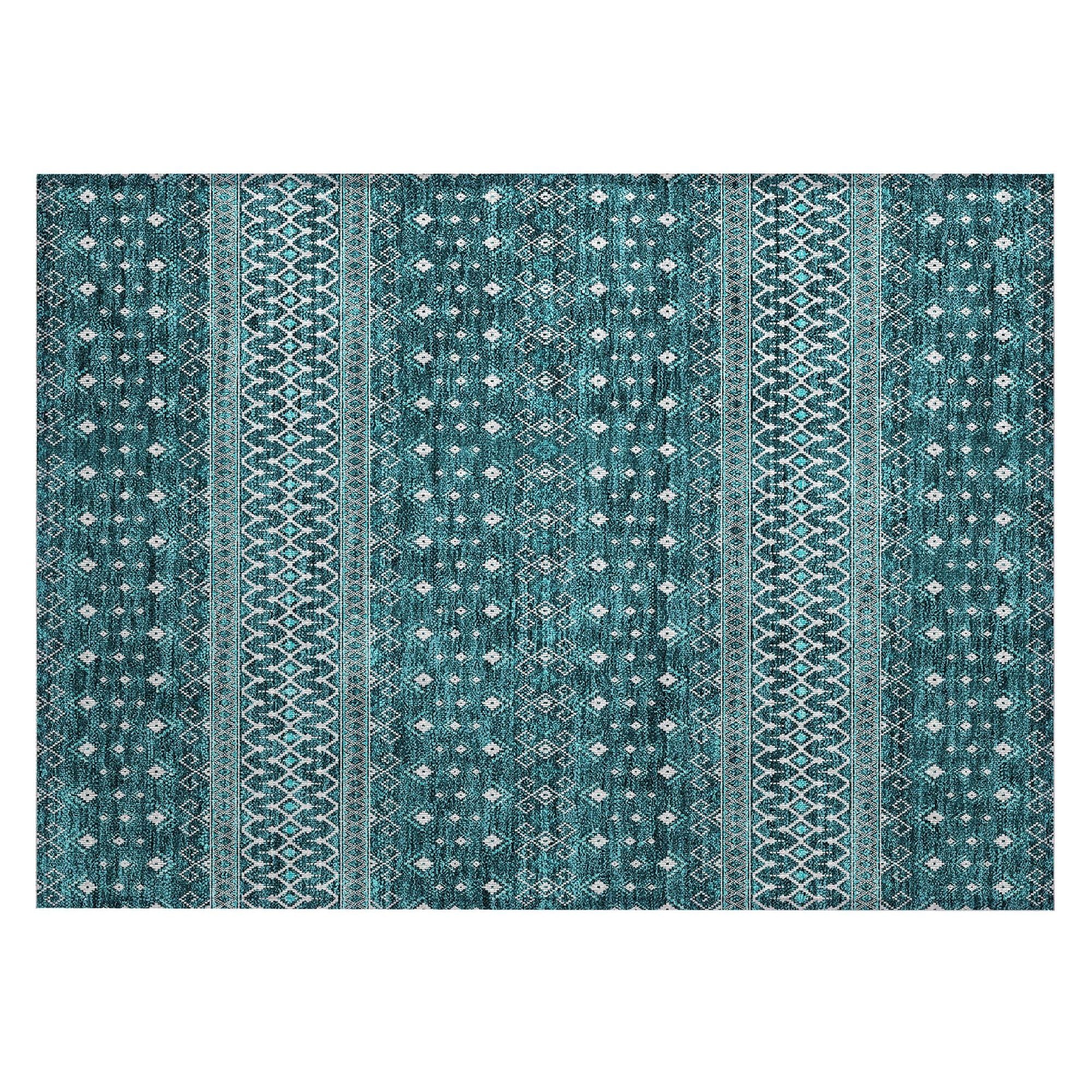 Machine Made ACN708 Teal  Rugs #color_teal 