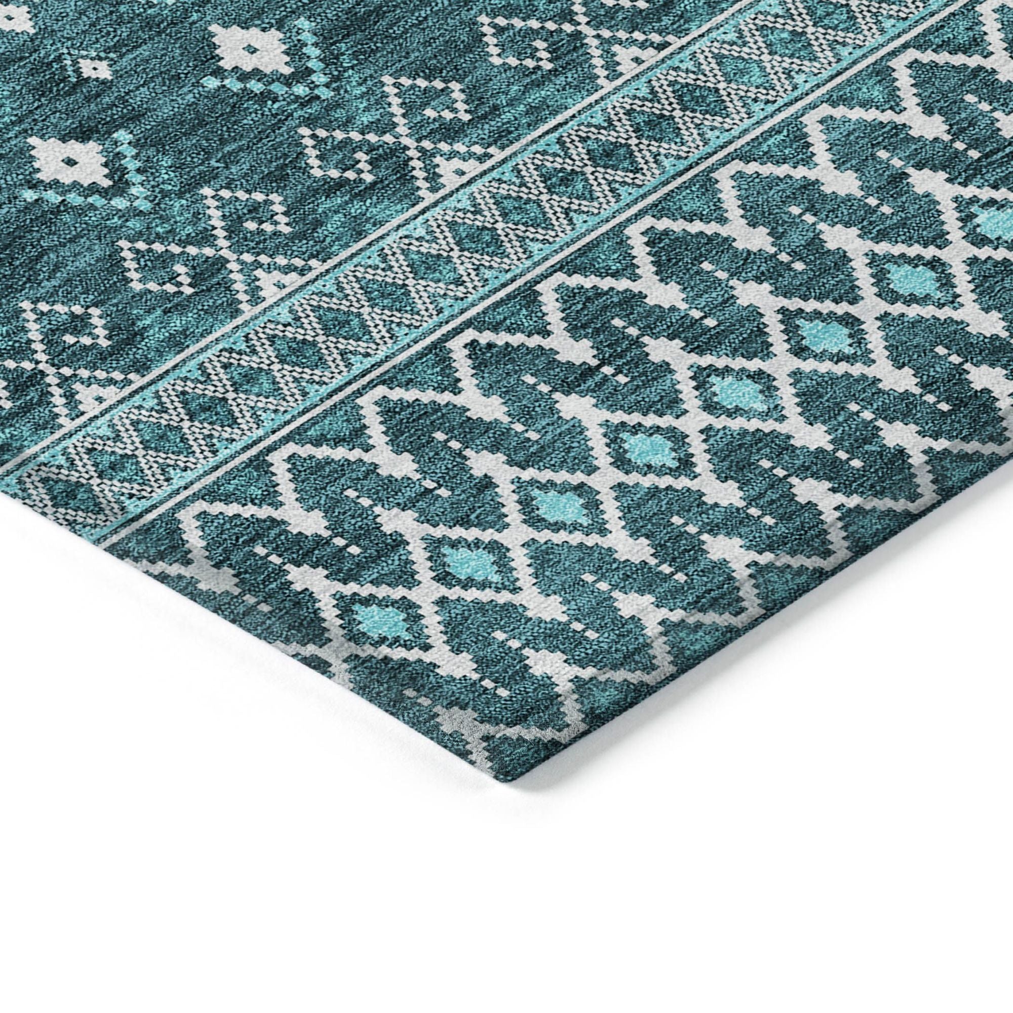 Machine Made ACN708 Teal  Rugs #color_teal 