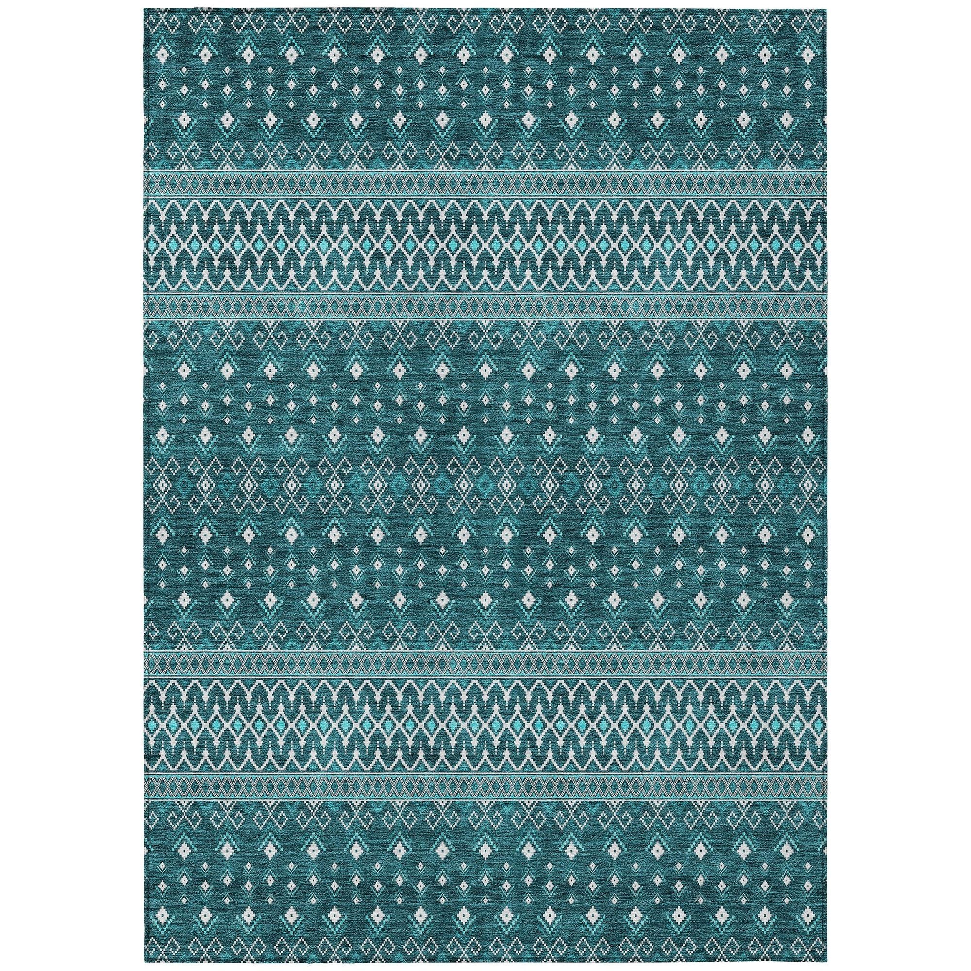 Machine Made ACN708 Teal  Rugs #color_teal 