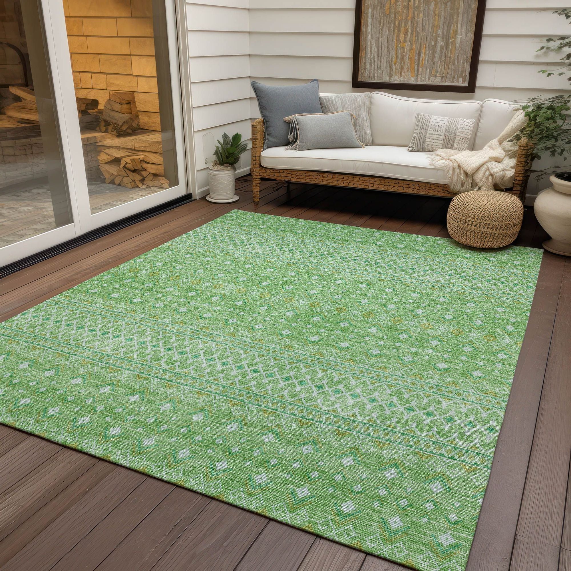 Machine Made ACN709 Aloe Green Rugs #color_aloe green