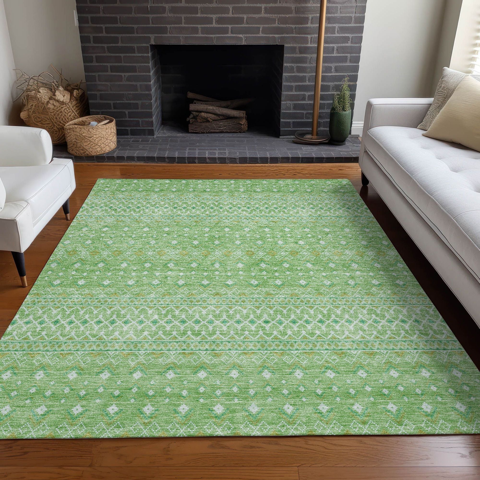 Machine Made ACN709 Aloe Green Rugs #color_aloe green