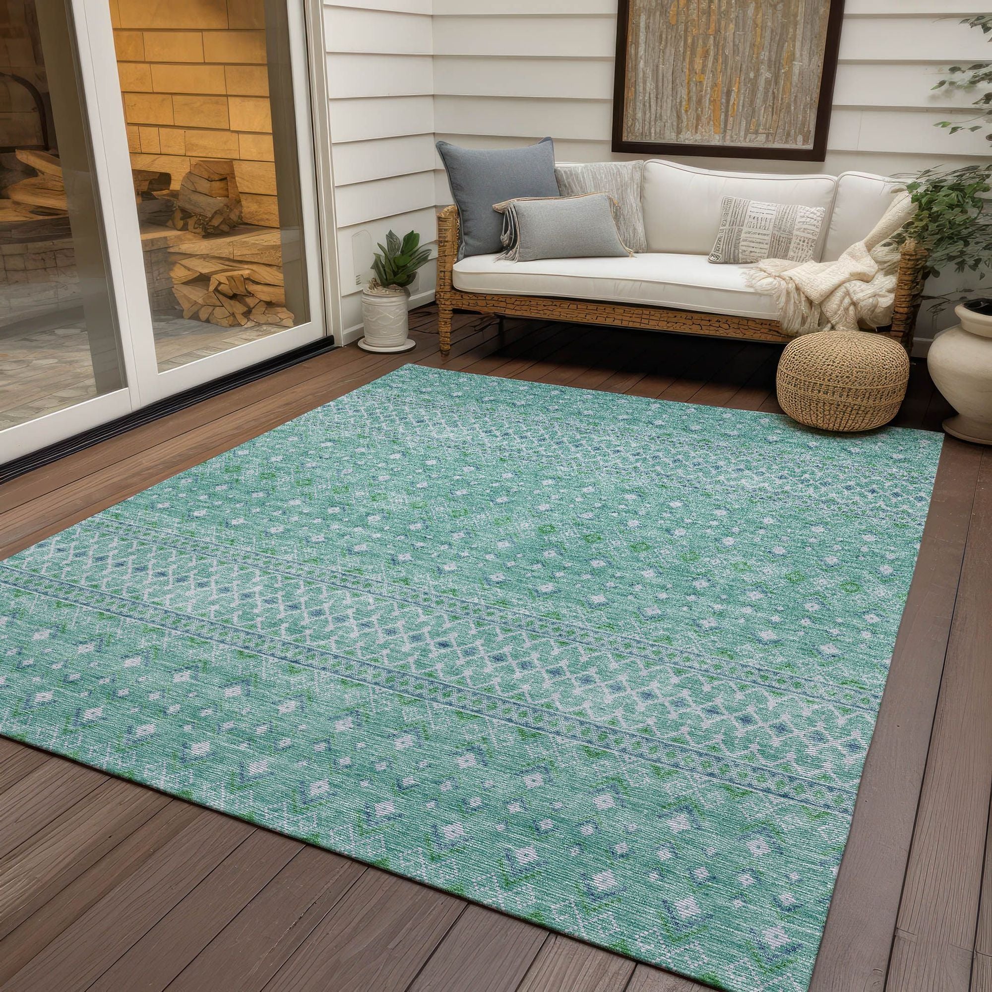 Machine Made ACN709 Aqua Teal Rugs #color_aqua teal