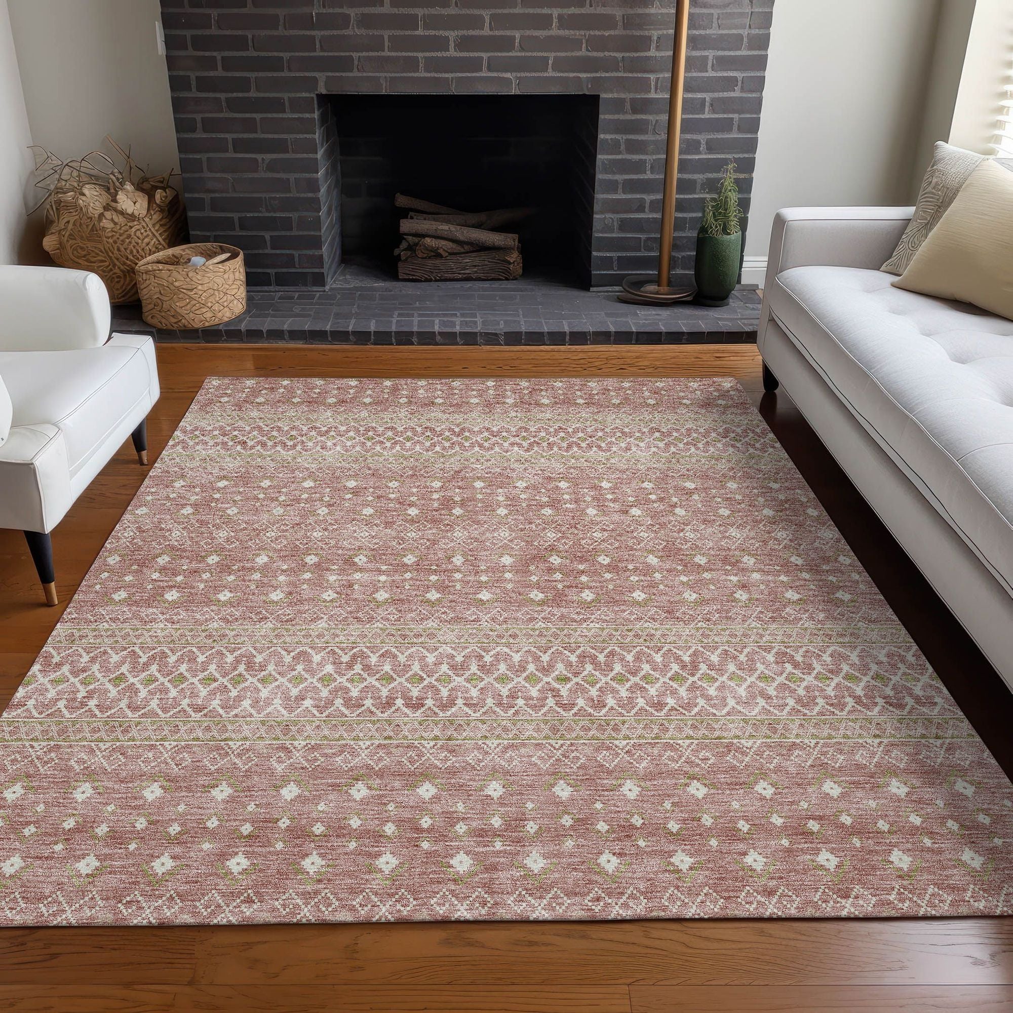 Machine Made ACN709 Blush Pink Rugs #color_blush pink