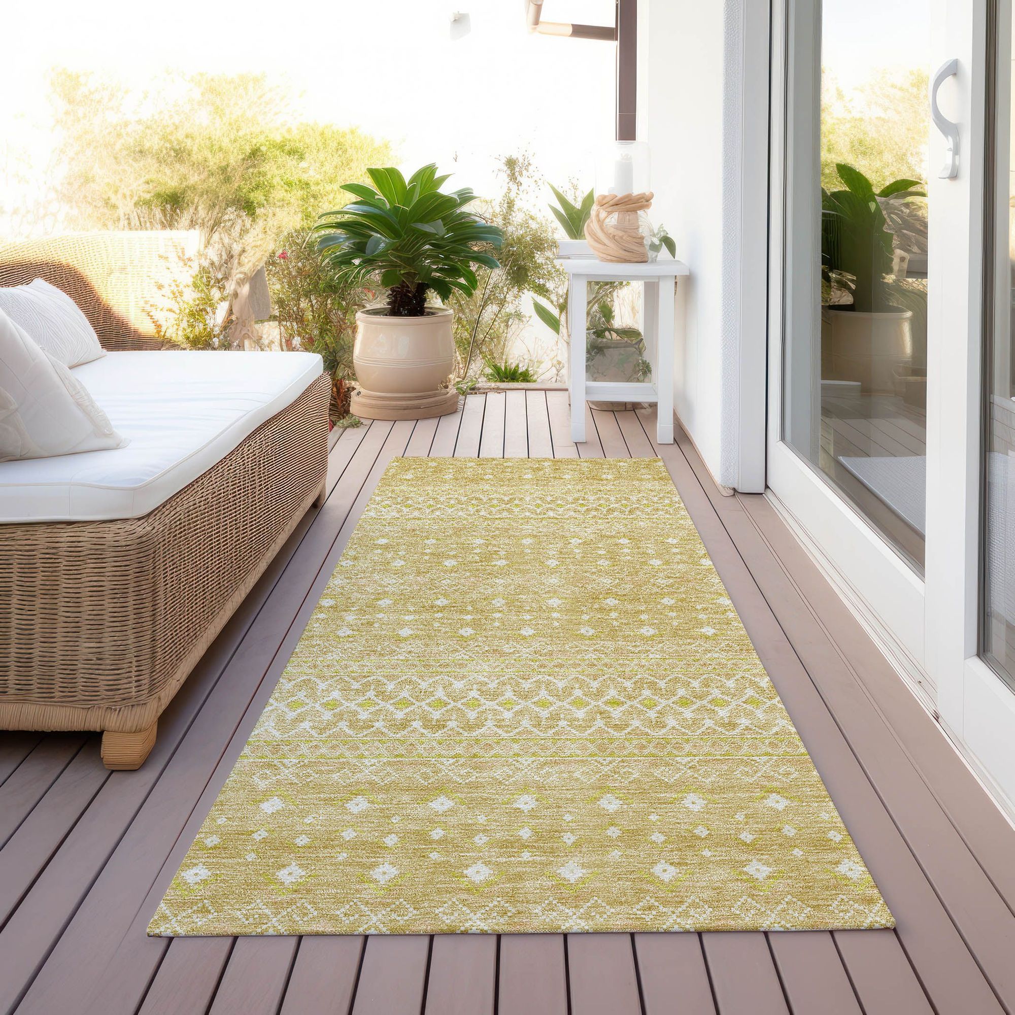 Machine Made ACN709 Gold  Rugs #color_gold 