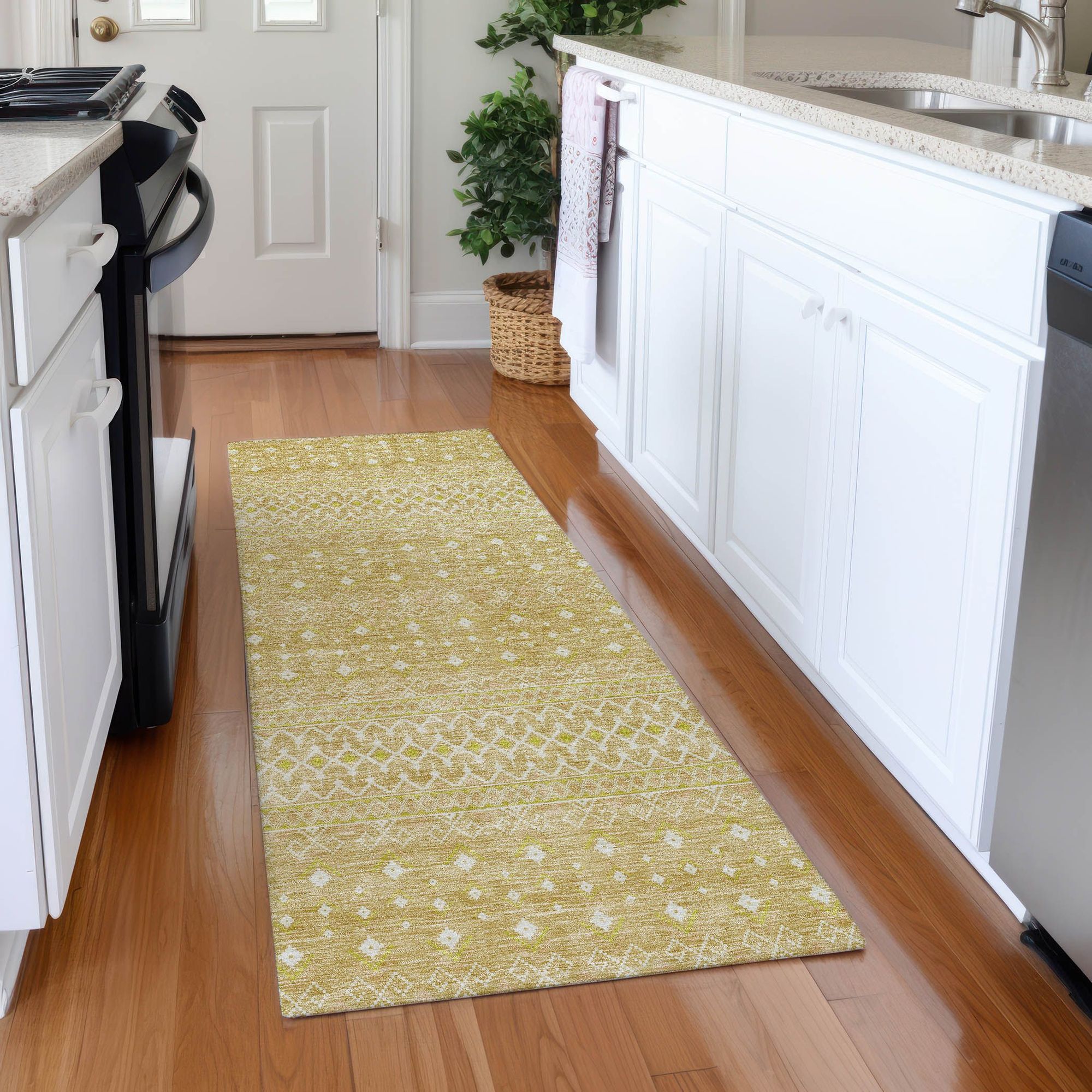 Machine Made ACN709 Gold  Rugs #color_gold 