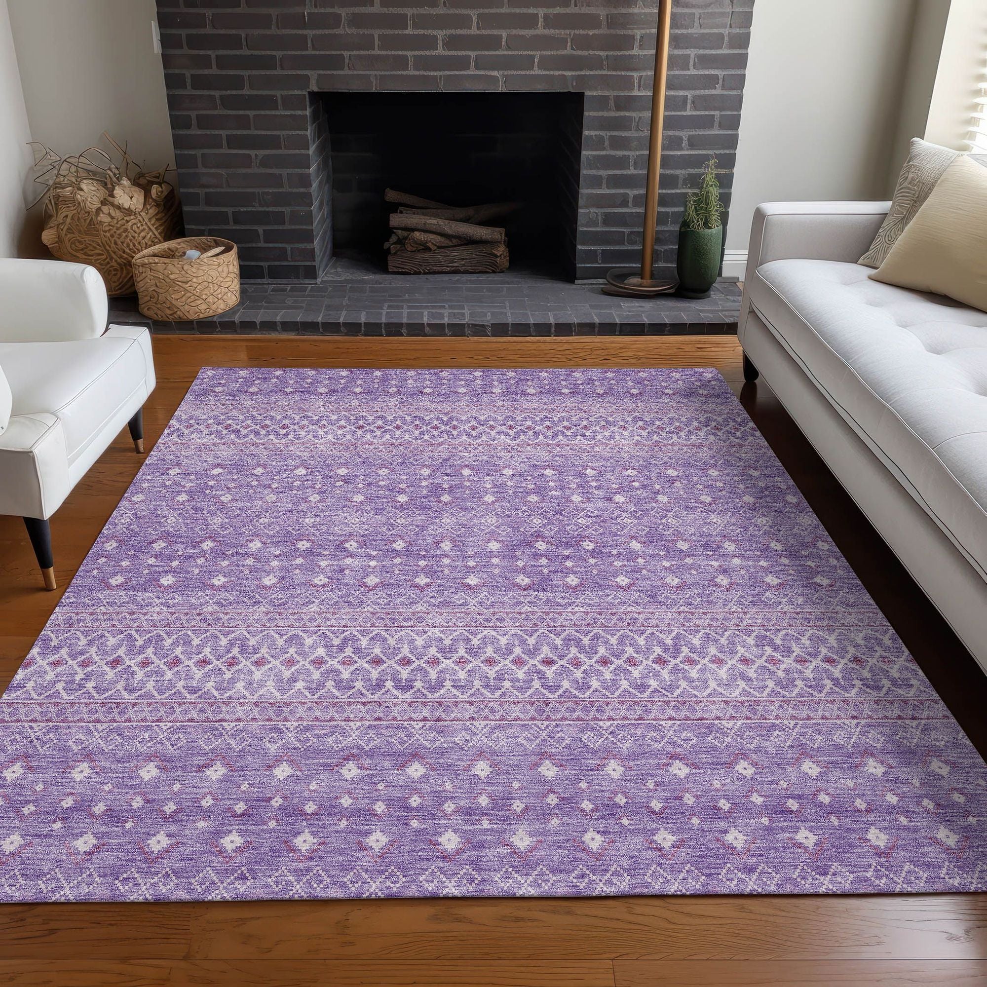 Machine Made ACN709 Lavender Purple Rugs #color_lavender purple