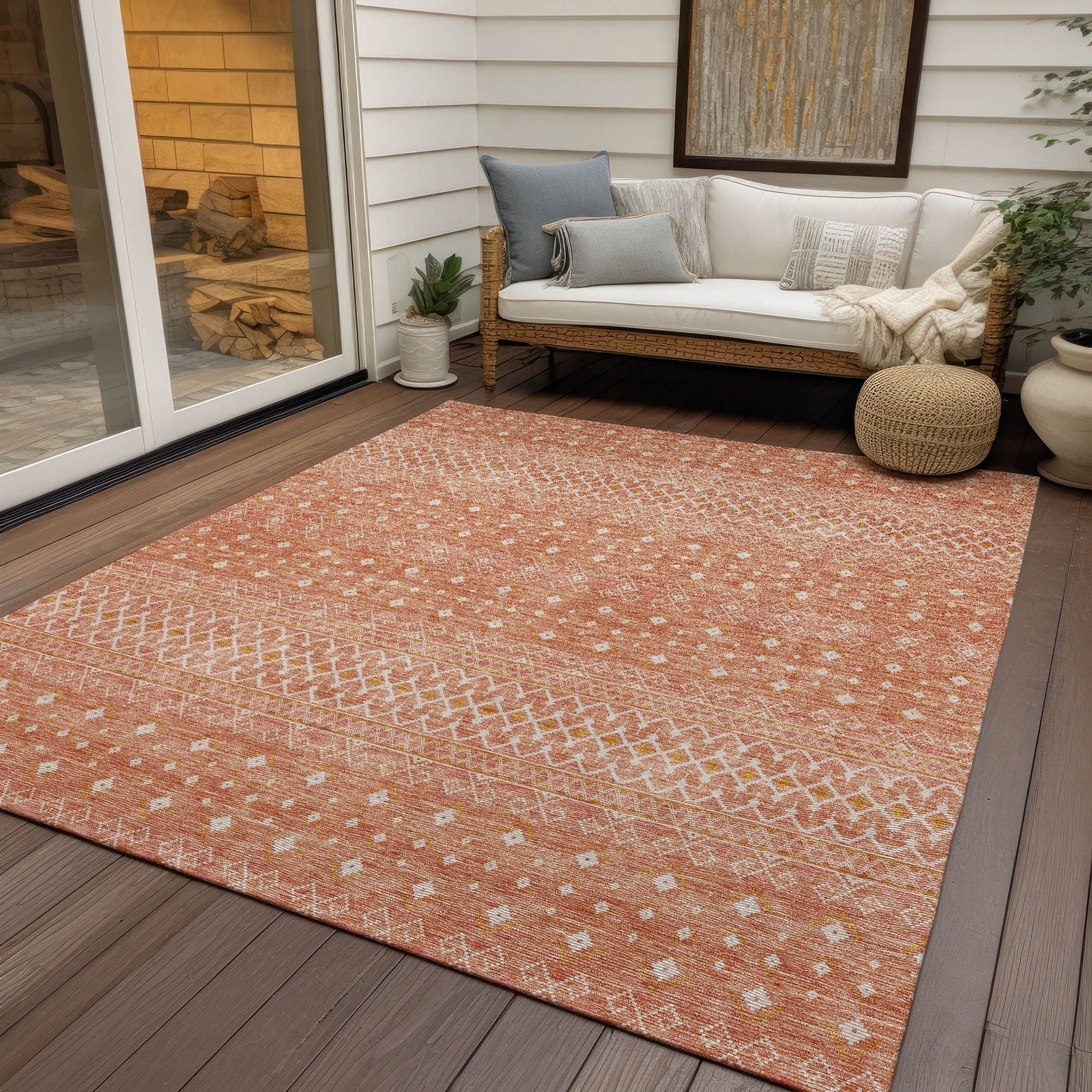 Machine Made ACN709 Salmon Orange Rugs #color_salmon orange