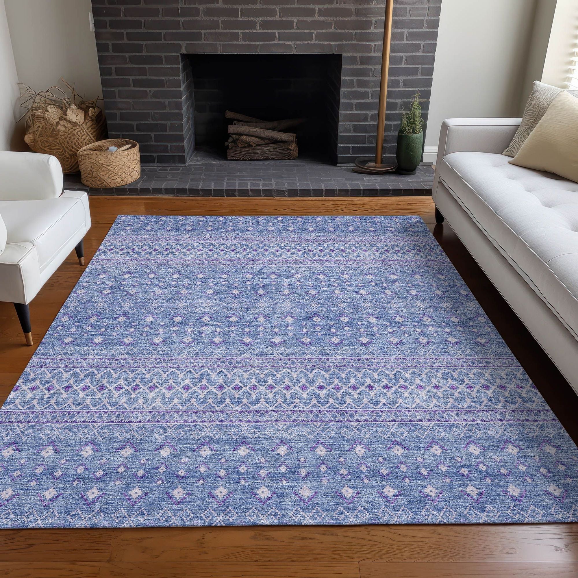 Machine Made ACN709 Sky Blue Rugs #color_sky blue