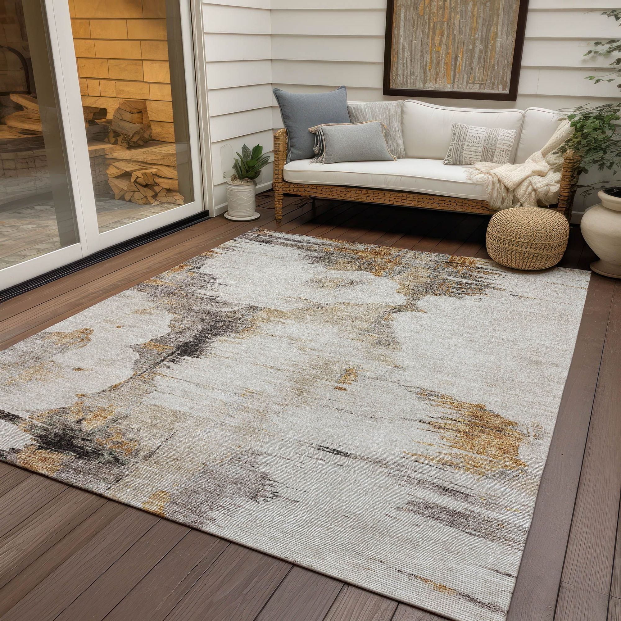 Machine Made ACN710 Beige Brown Rugs #color_beige brown