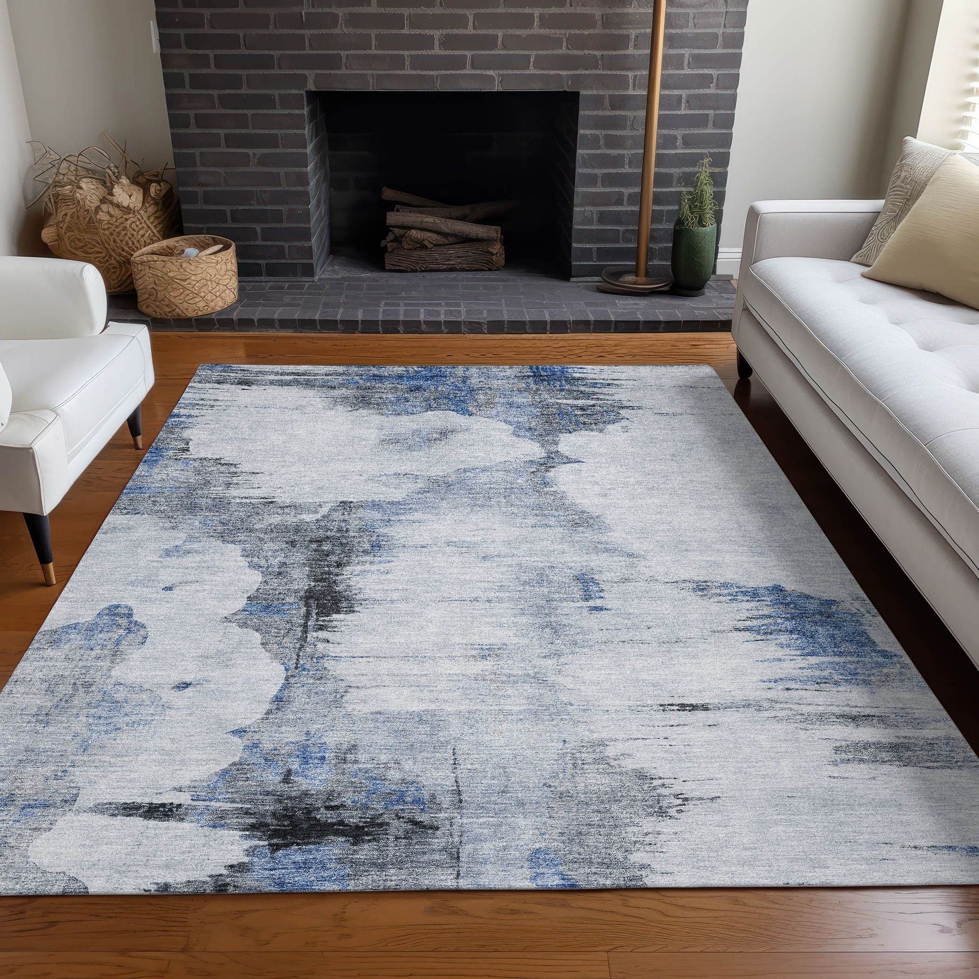 Machine Made ACN710 Blue  Rugs #color_blue 