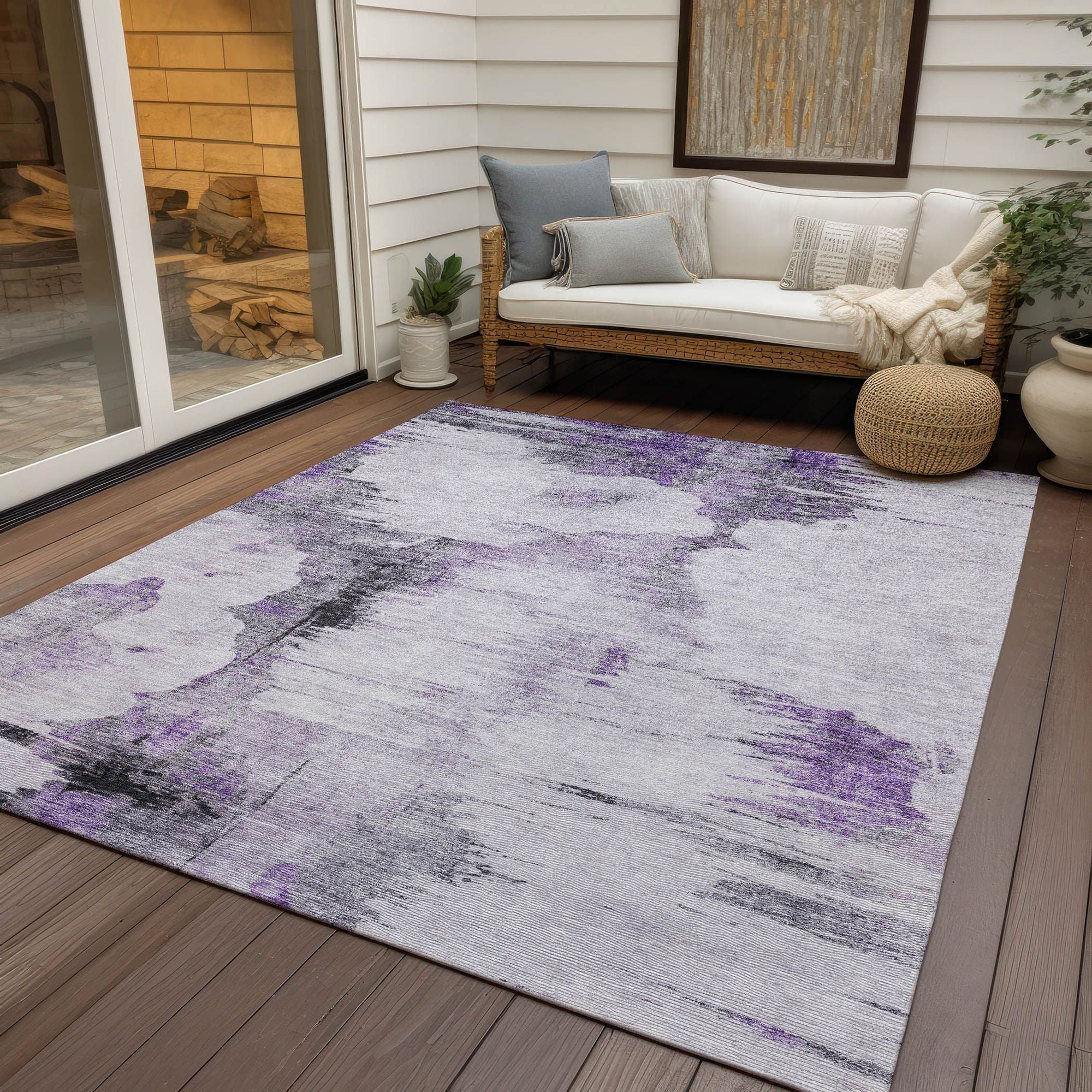 Machine Made ACN710 Purple  Rugs #color_purple 