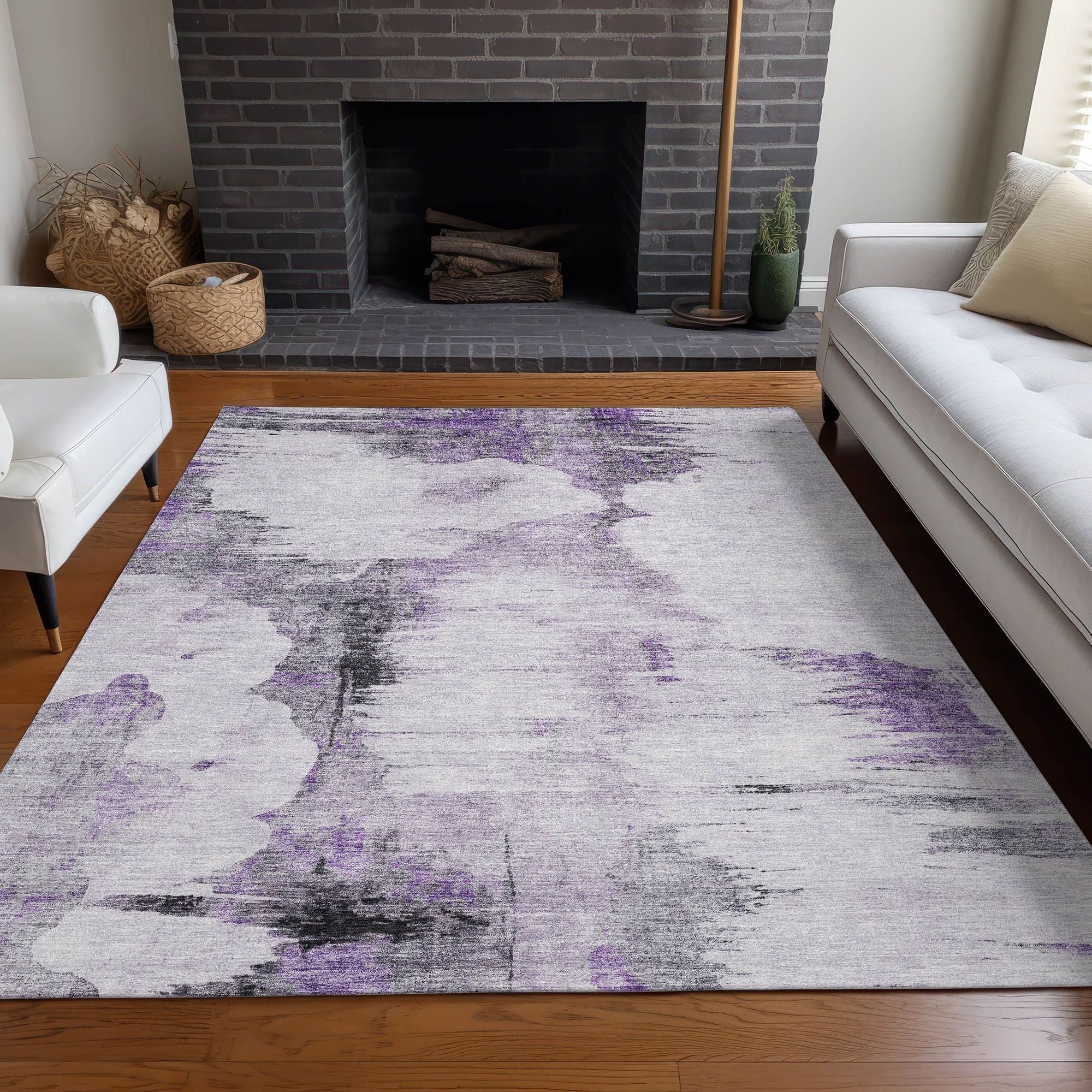 Machine Made ACN710 Purple  Rugs #color_purple 