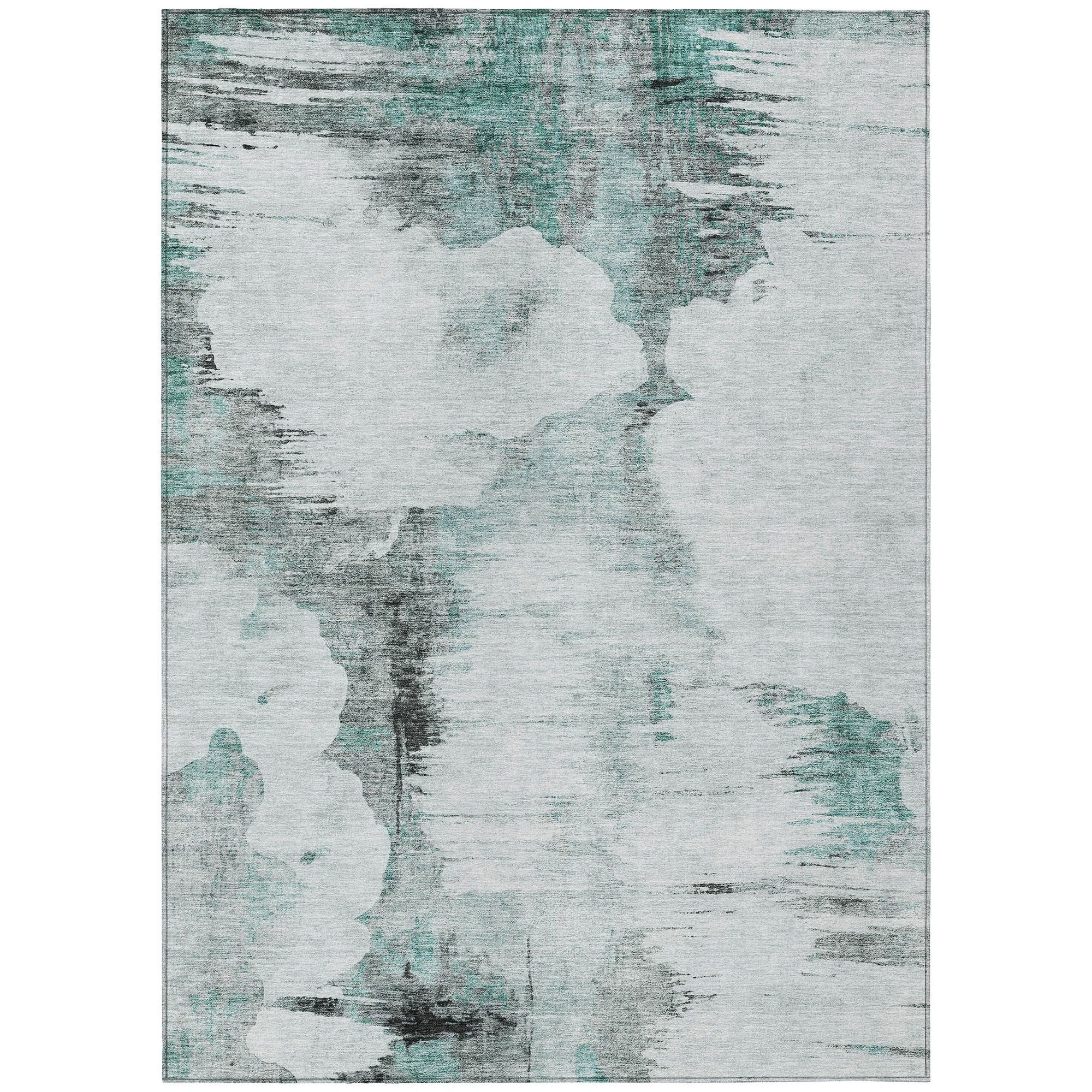 Machine Made ACN710 Teal  Rugs #color_teal 