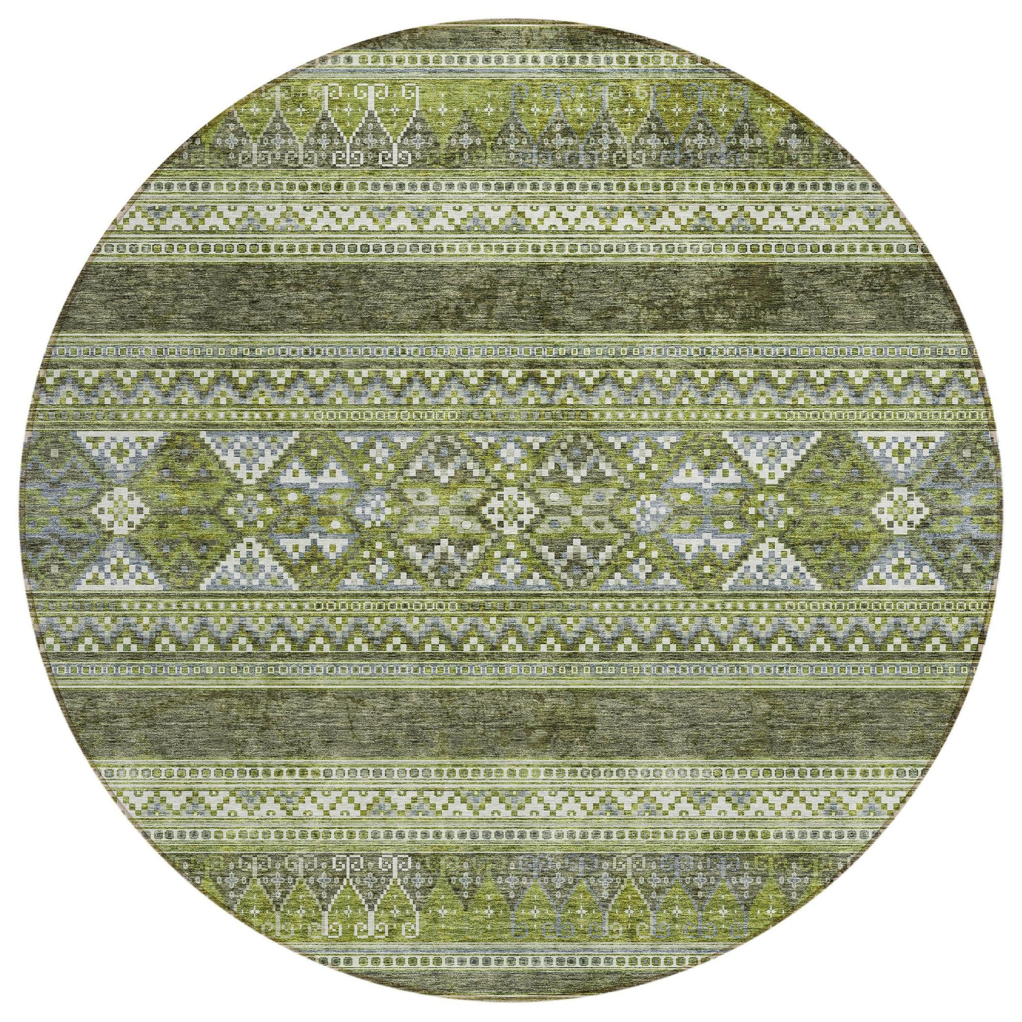 Machine Made ACN714 Olive Green Rugs #color_olive green