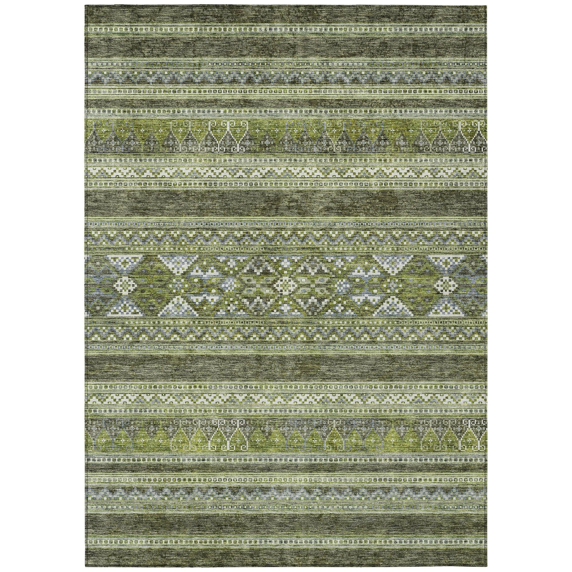 Machine Made ACN714 Olive Green Rugs #color_olive green