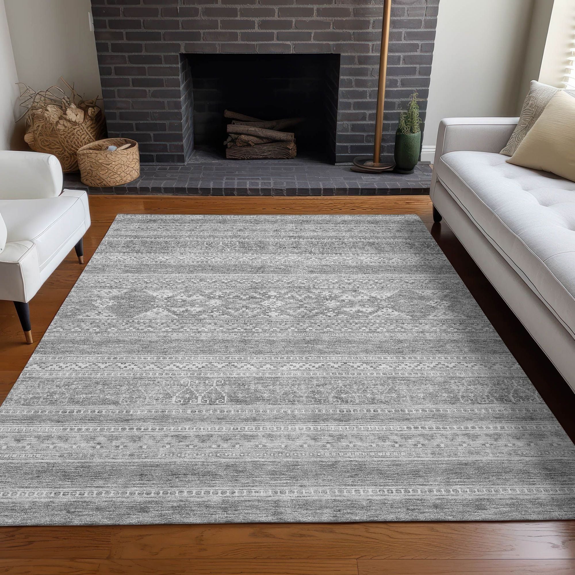 Machine Made ACN714 Silver Gray Rugs #color_silver gray