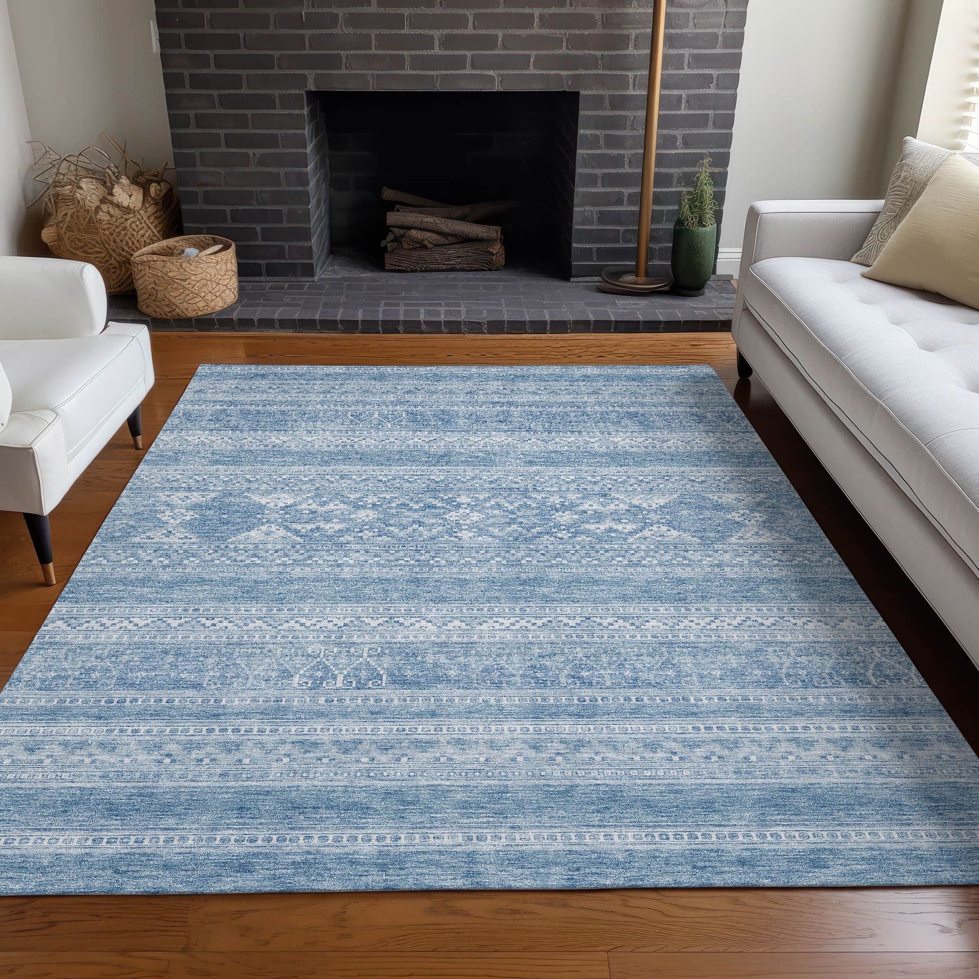 Machine Made ACN714 Sky Blue Rugs #color_sky blue