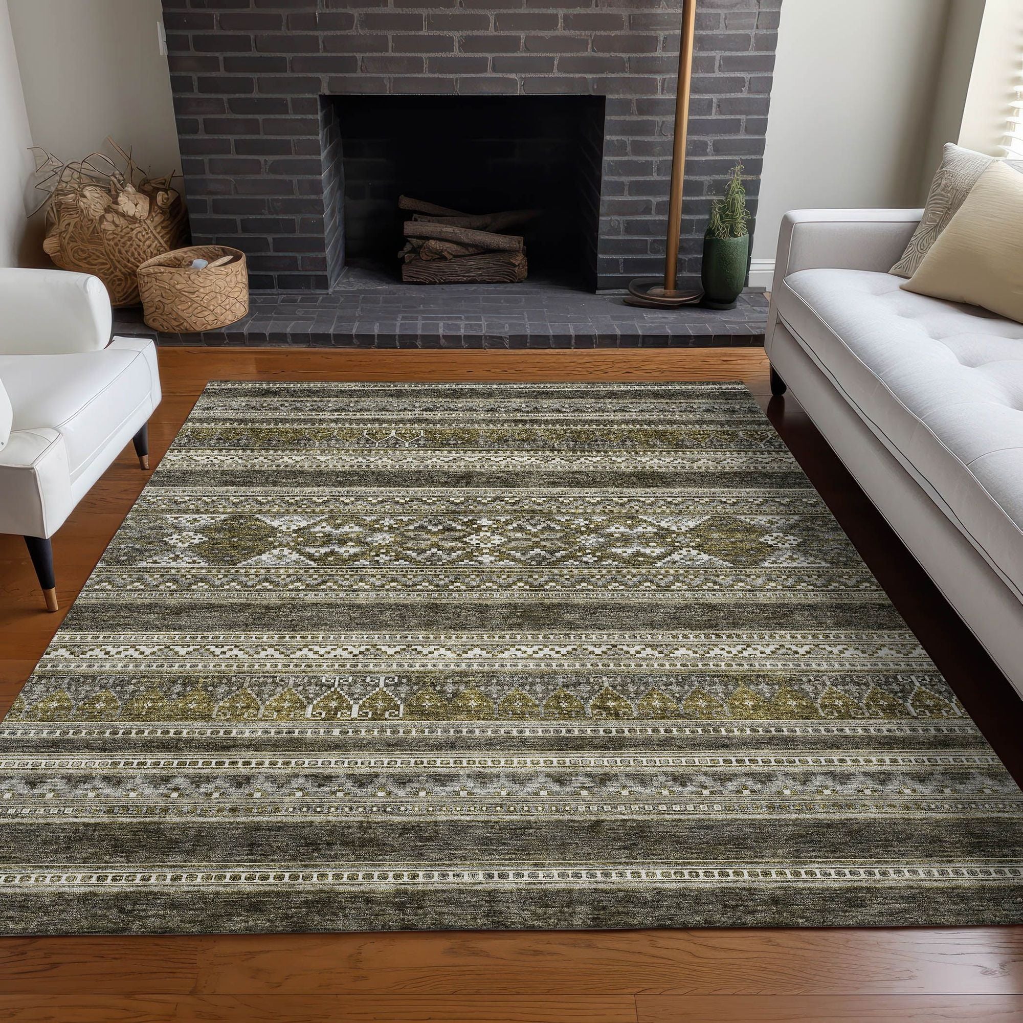 Machine Made ACN714 Taupe Brown Rugs #color_taupe brown