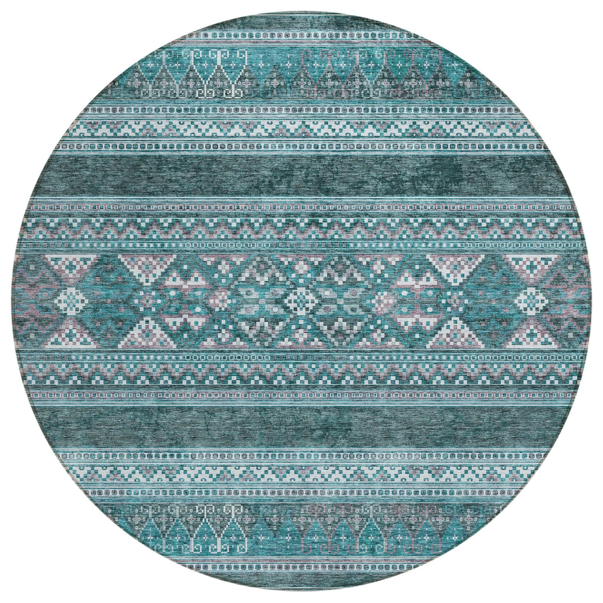 Machine Made ACN714 Teal  Rugs #color_teal 