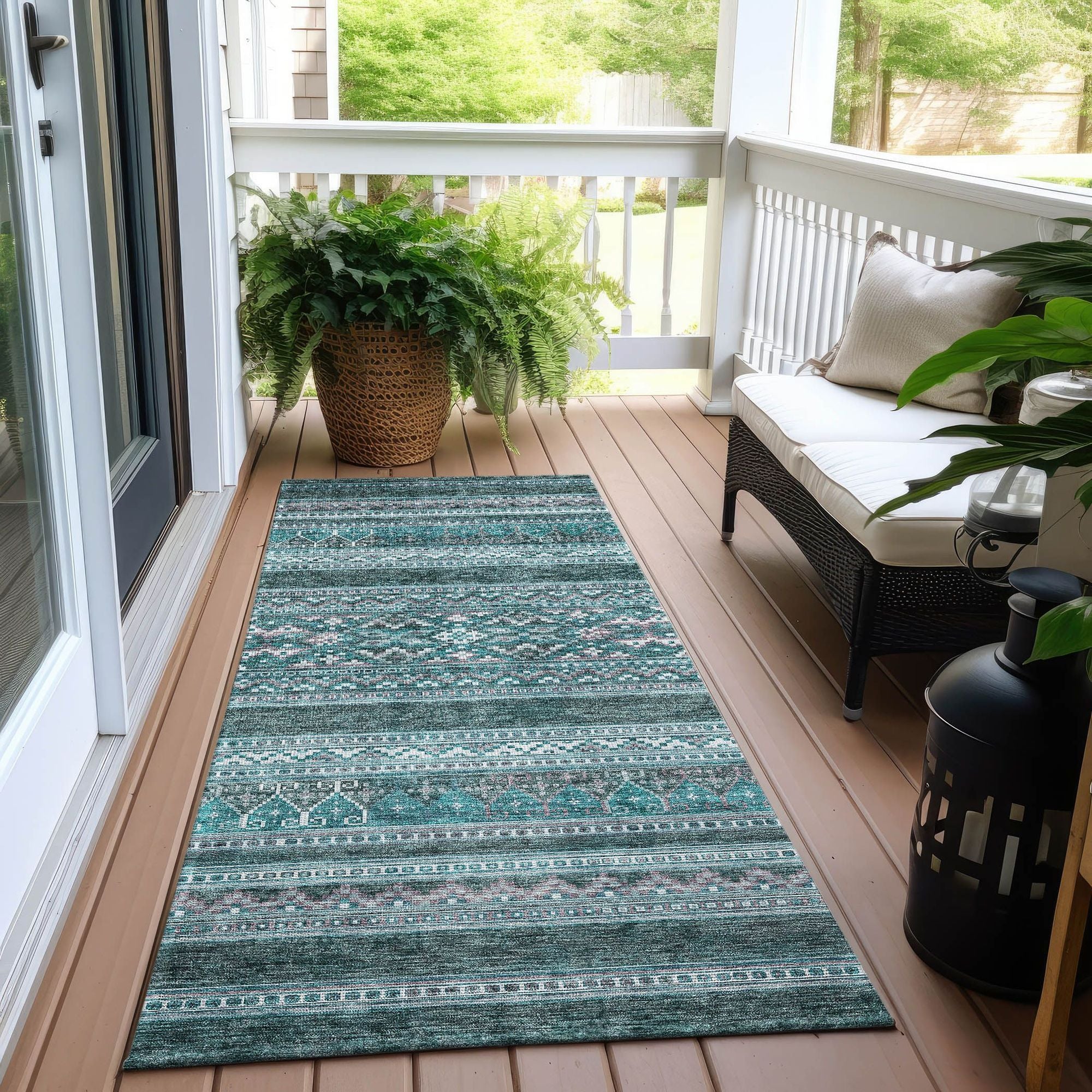 Machine Made ACN714 Teal  Rugs #color_teal 