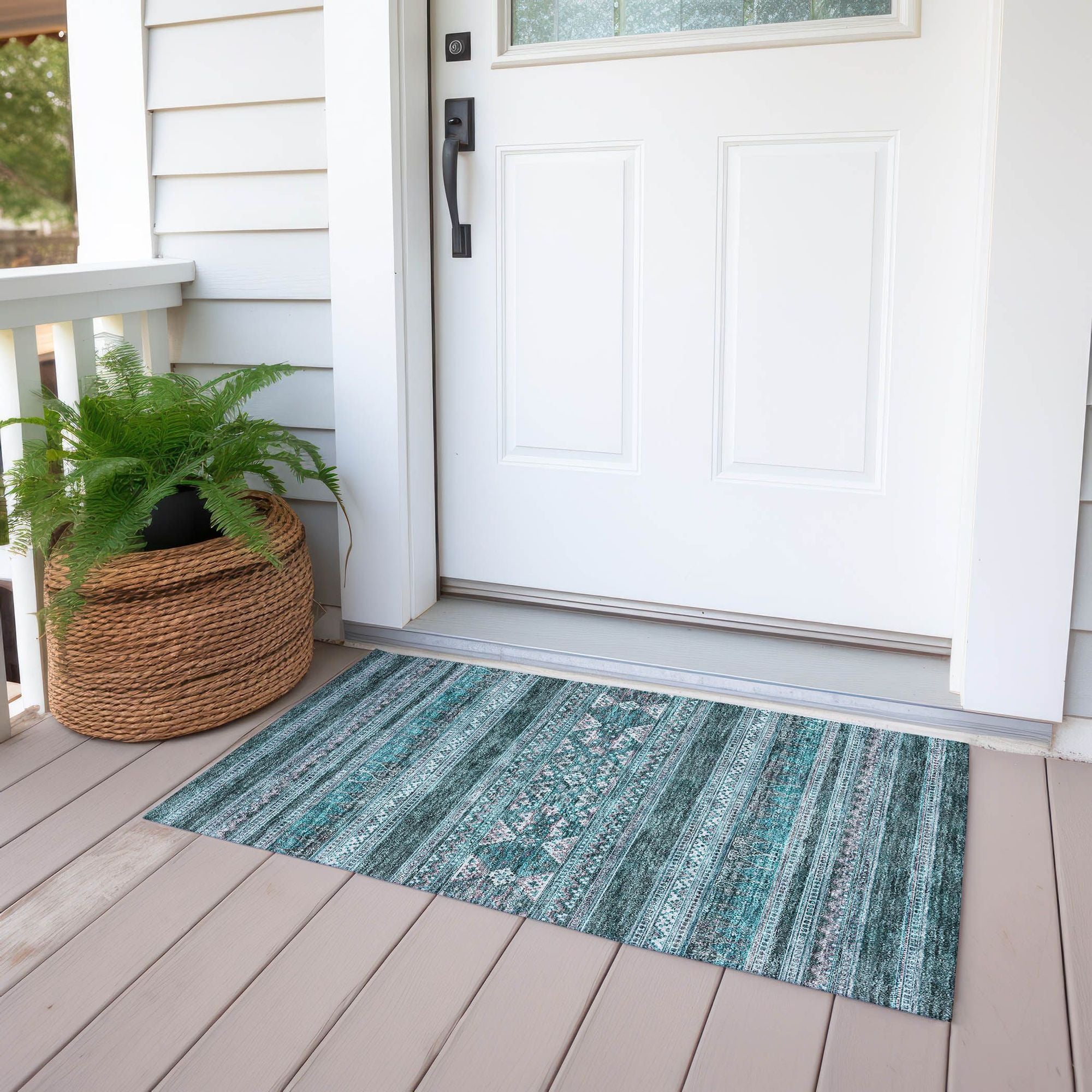 Machine Made ACN714 Teal  Rugs #color_teal 