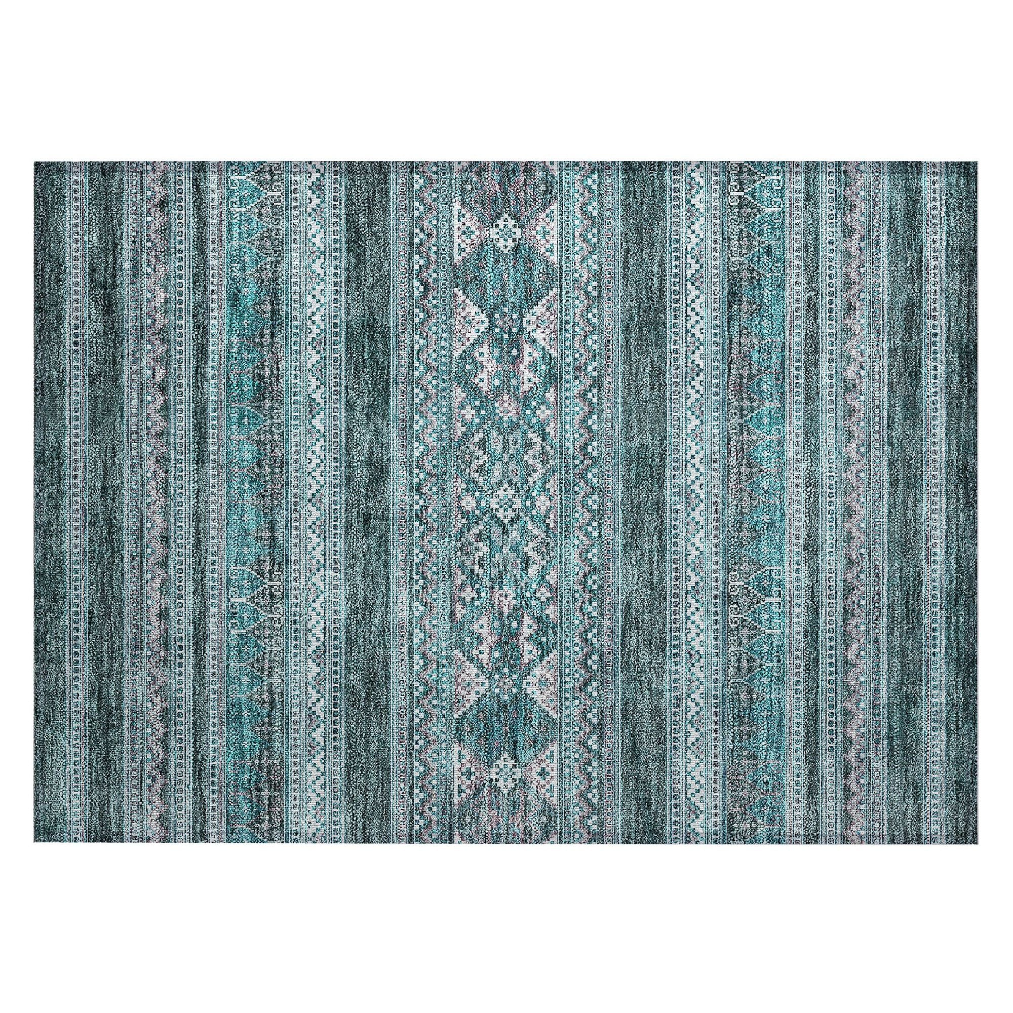 Machine Made ACN714 Teal  Rugs #color_teal 