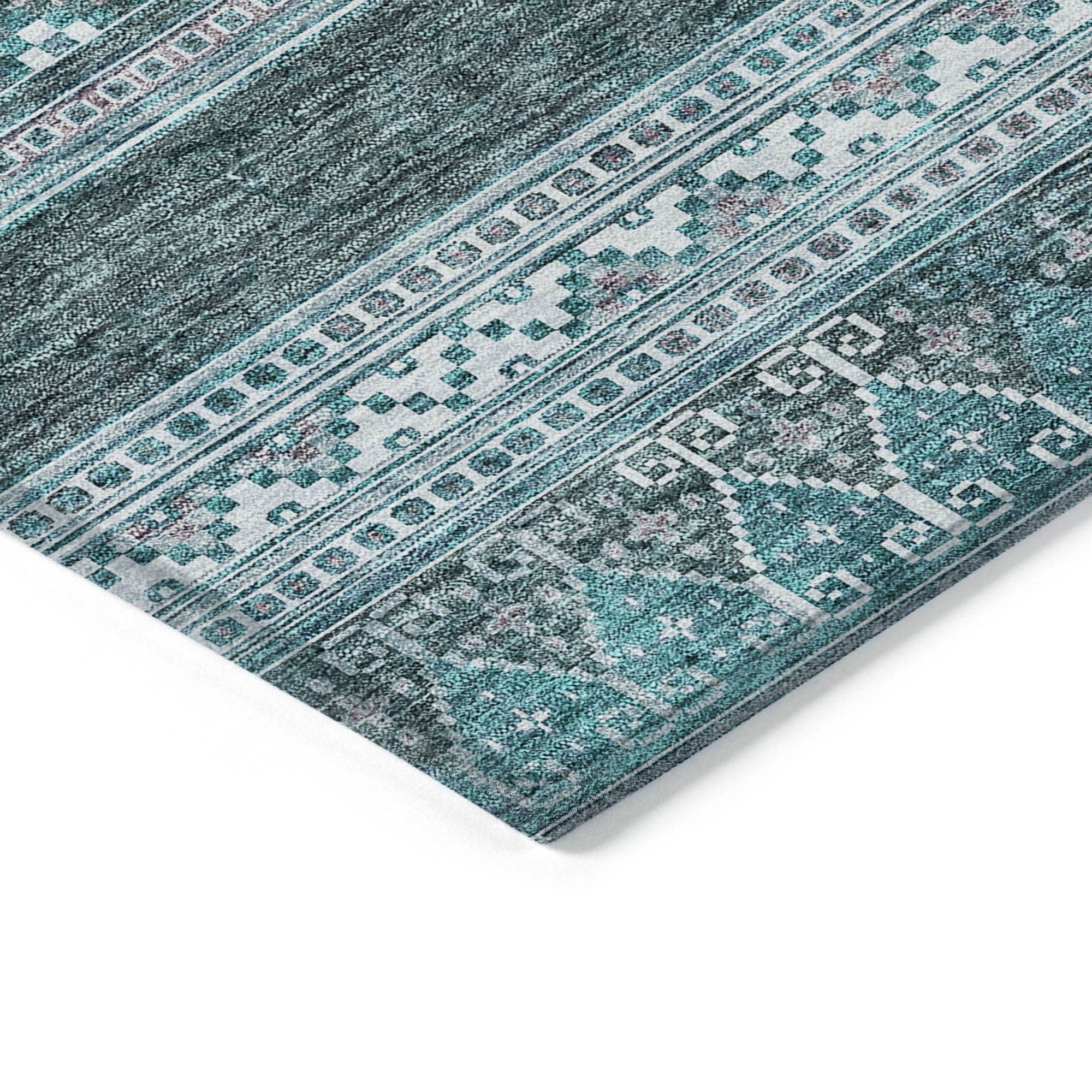 Machine Made ACN714 Teal  Rugs #color_teal 