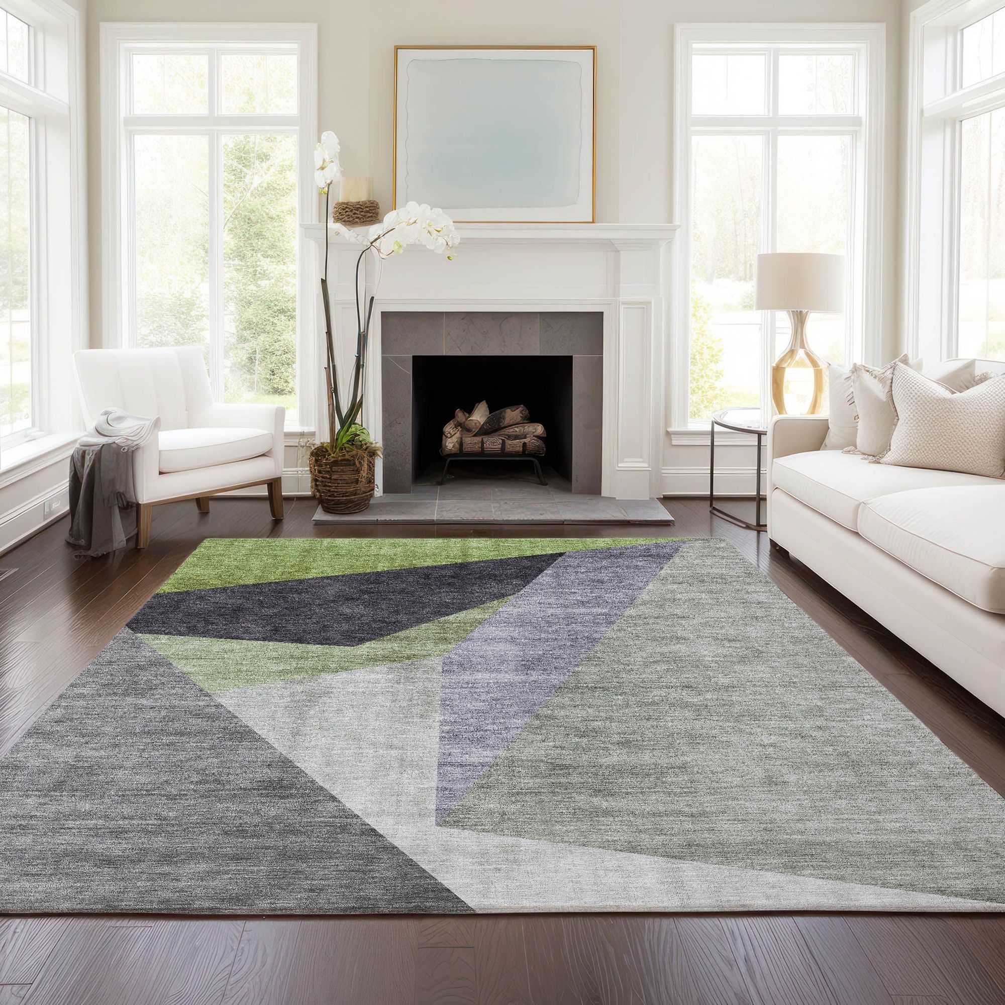 Machine Made ACN716 Sage Green Rugs #color_sage green