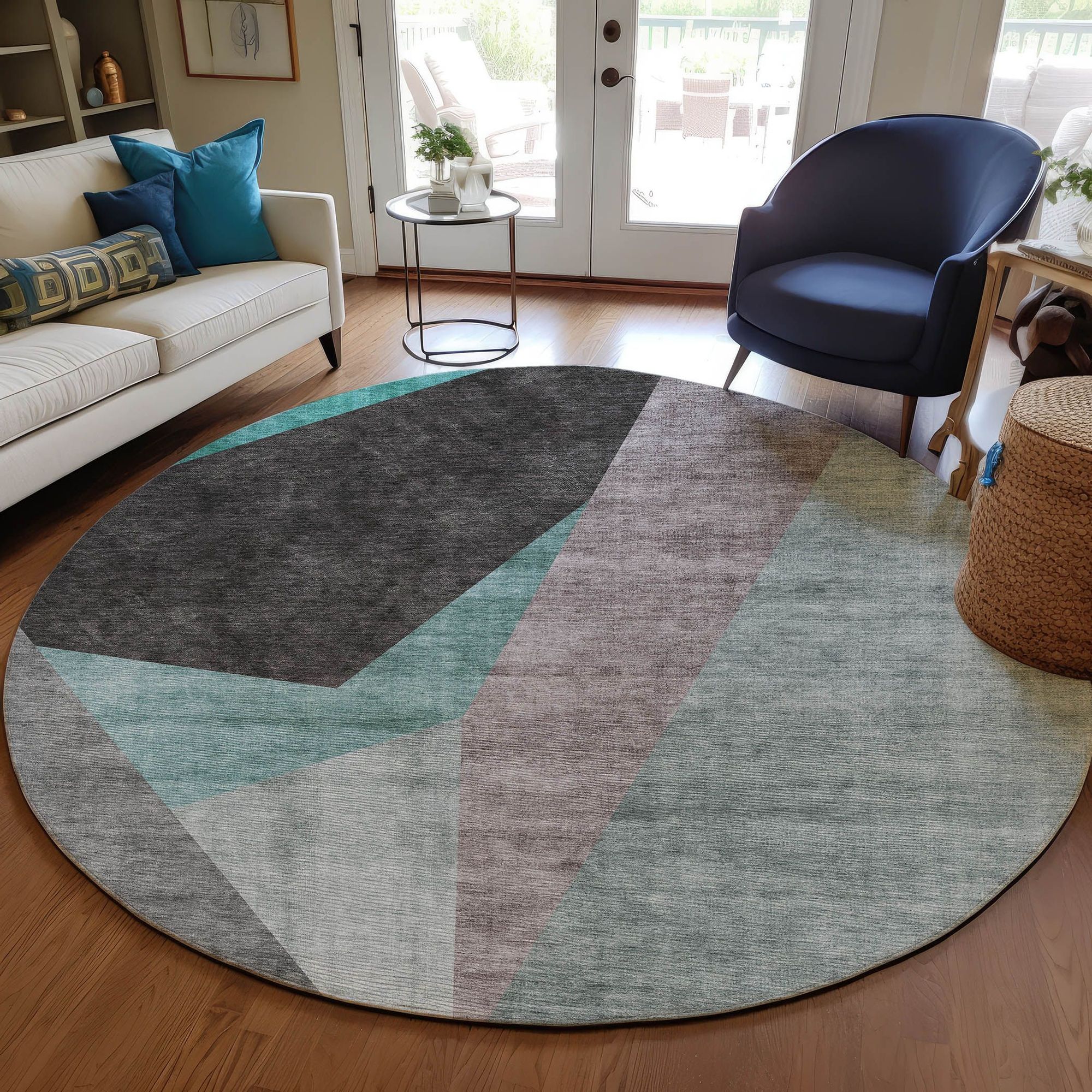 Machine Made ACN716 Teal  Rugs #color_teal 