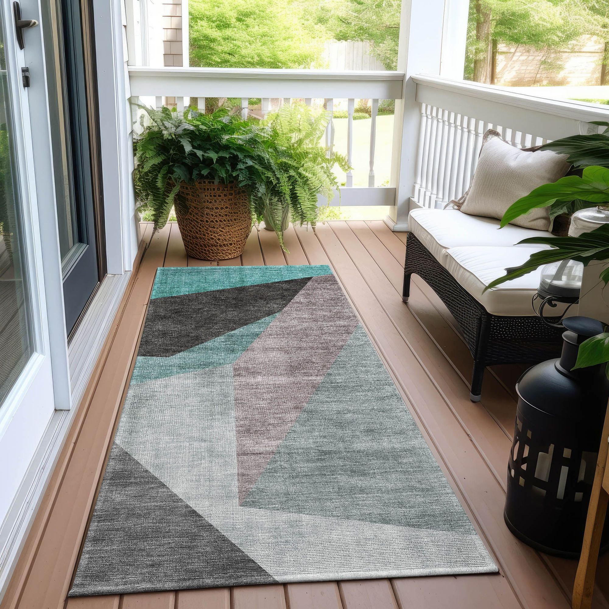 Machine Made ACN716 Teal  Rugs #color_teal 