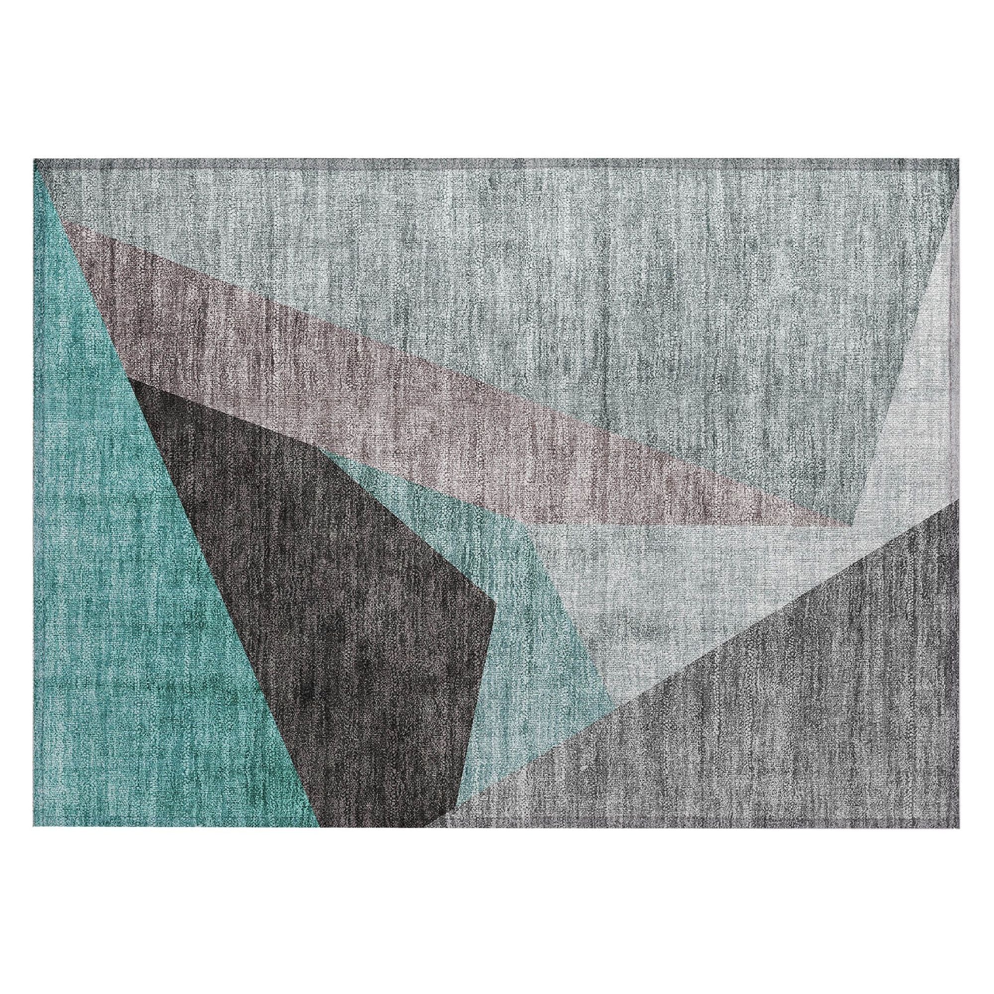 Machine Made ACN716 Teal  Rugs #color_teal 