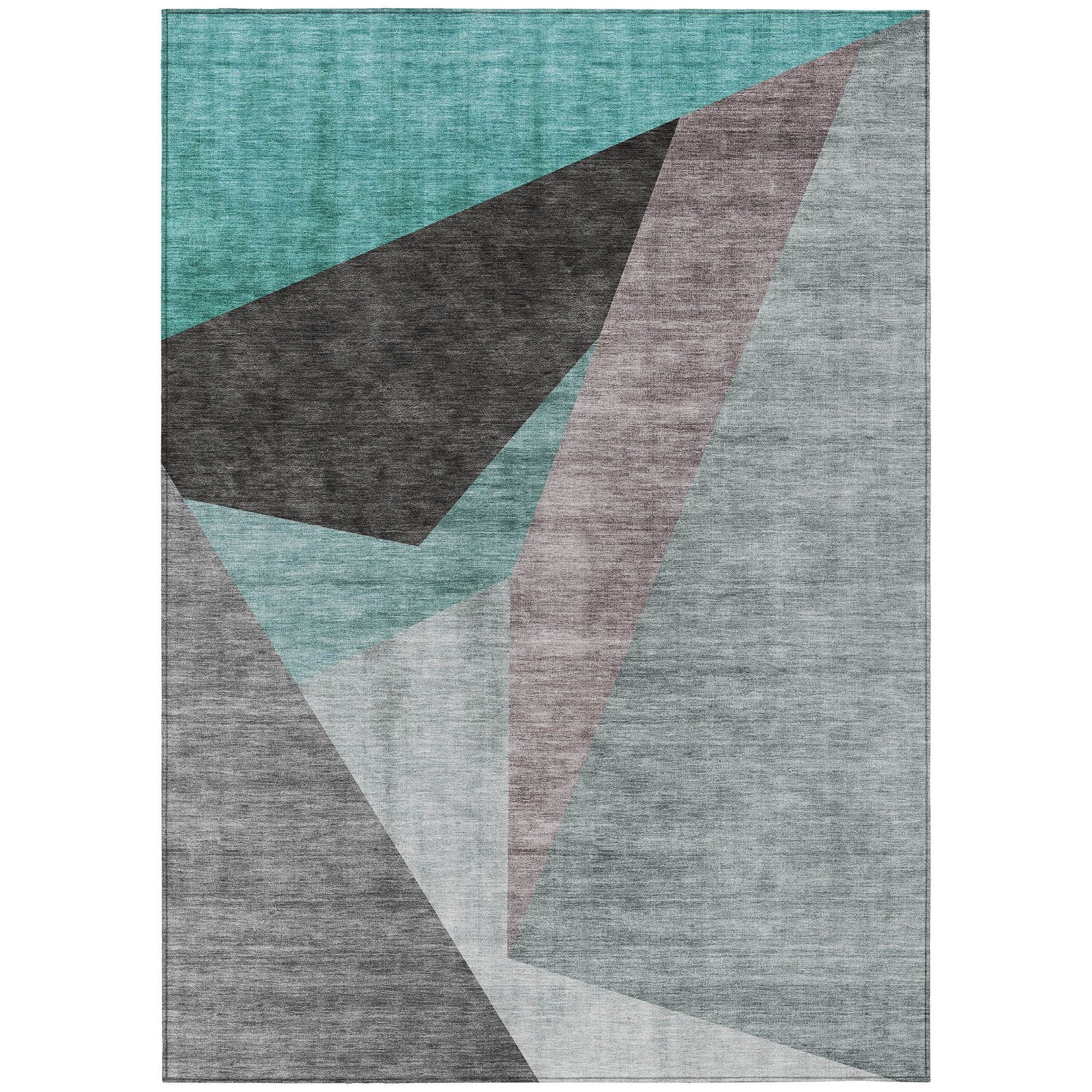 Machine Made ACN716 Teal  Rugs #color_teal 