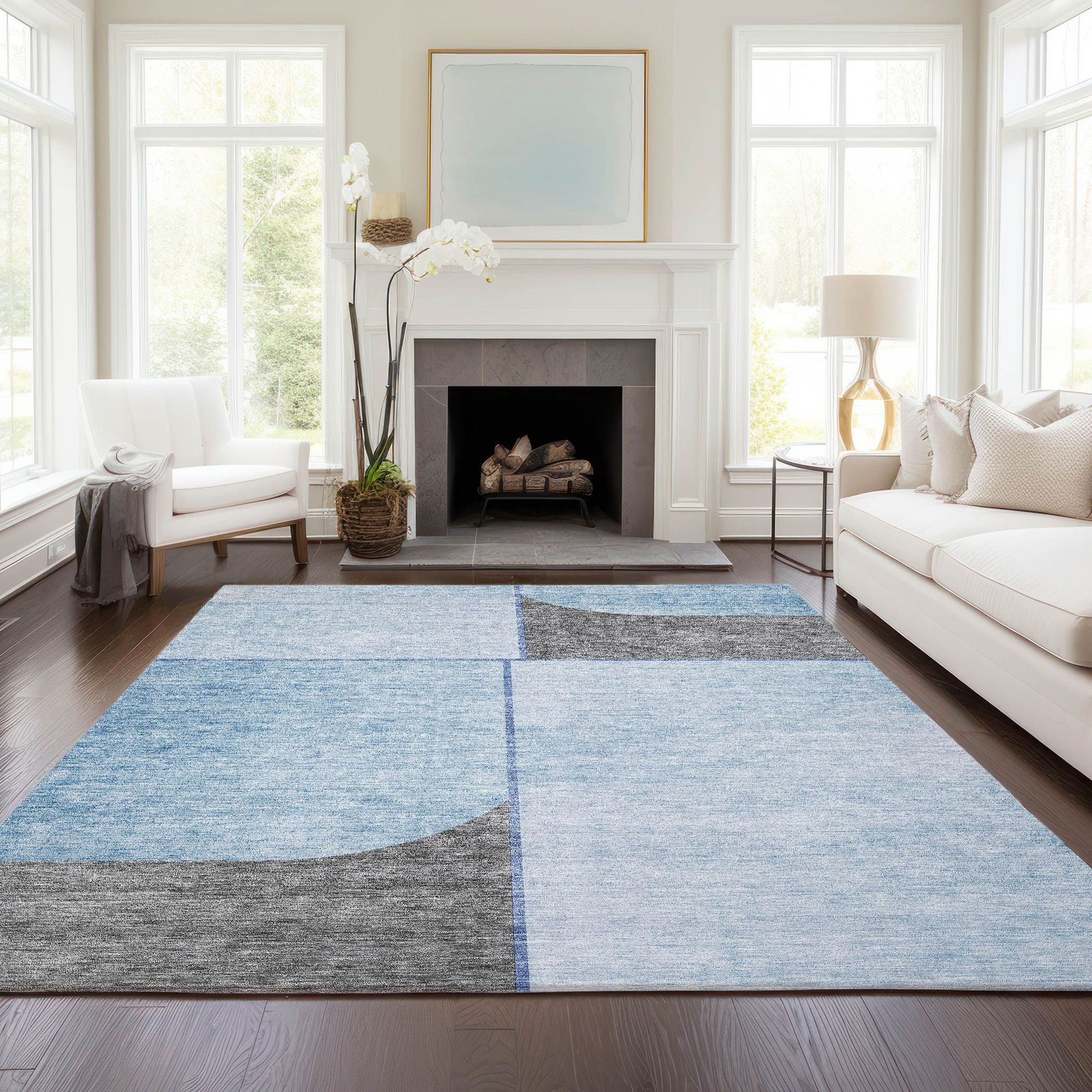 Machine Made ACN717 Sky Blue Rugs #color_sky blue