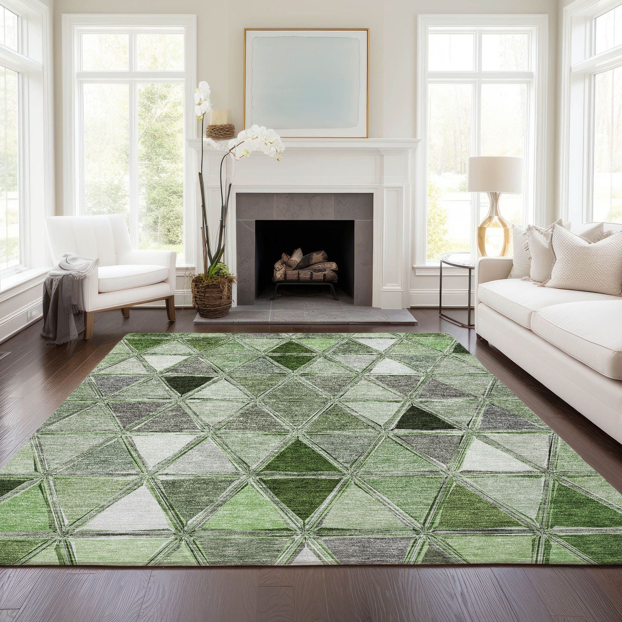 Machine Made ACN722 Aloe Green Rugs #color_aloe green