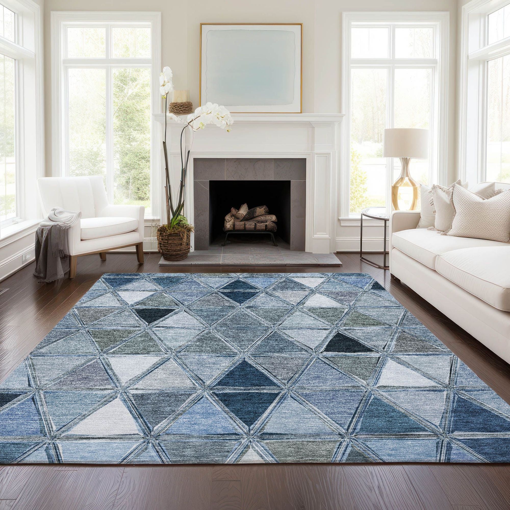 Machine Made ACN722 Blue  Rugs #color_blue 