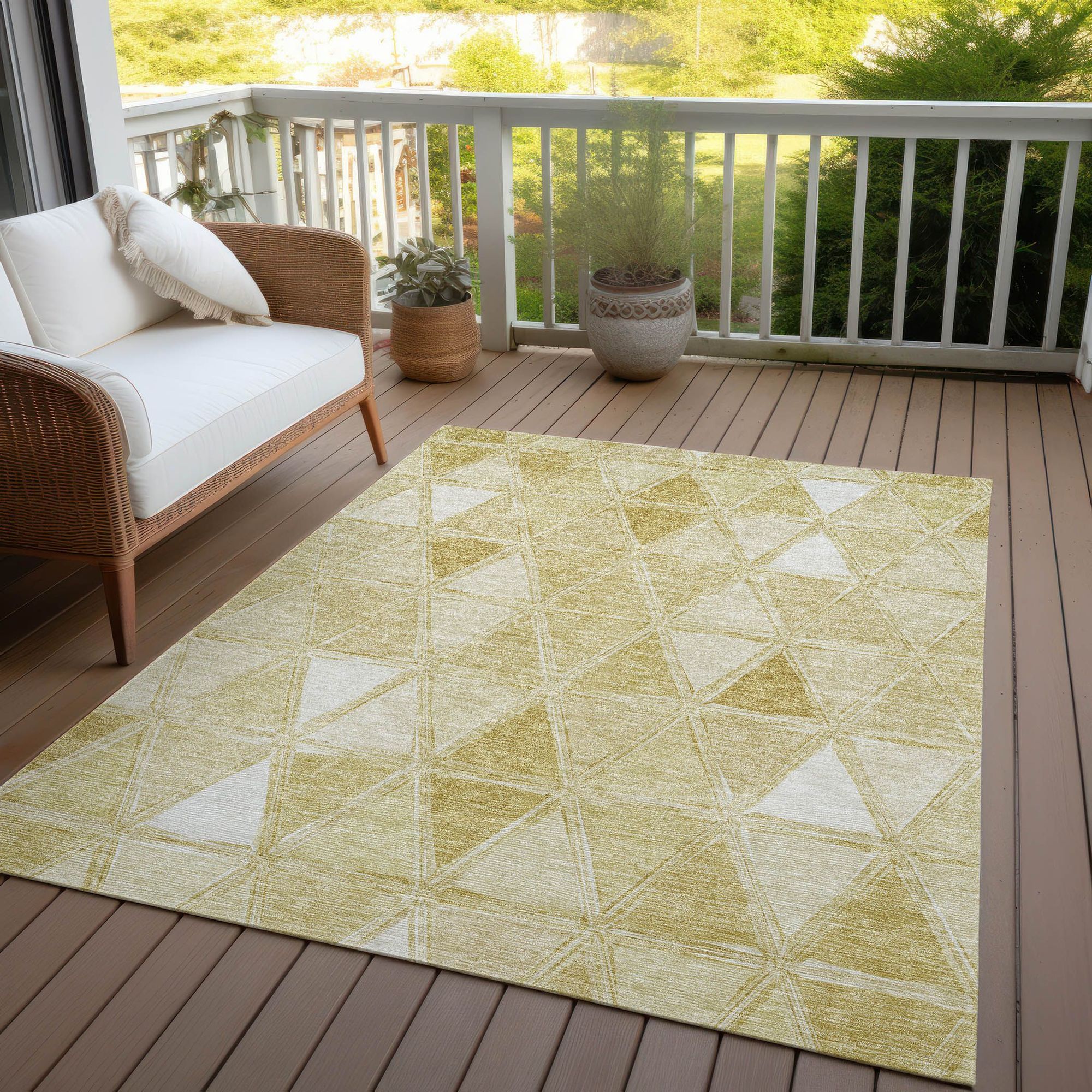 Machine Made ACN722 Gold  Rugs #color_gold 