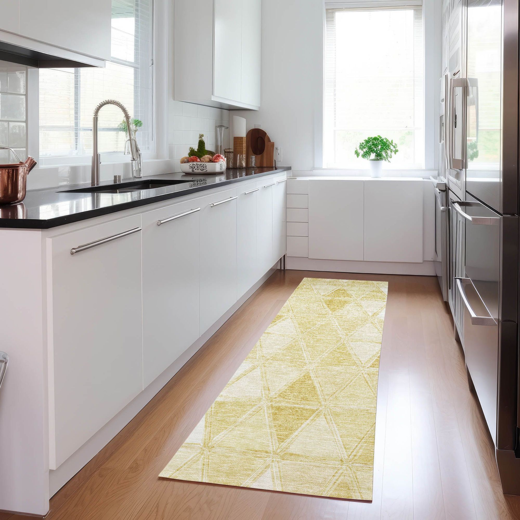 Machine Made ACN722 Gold  Rugs #color_gold 