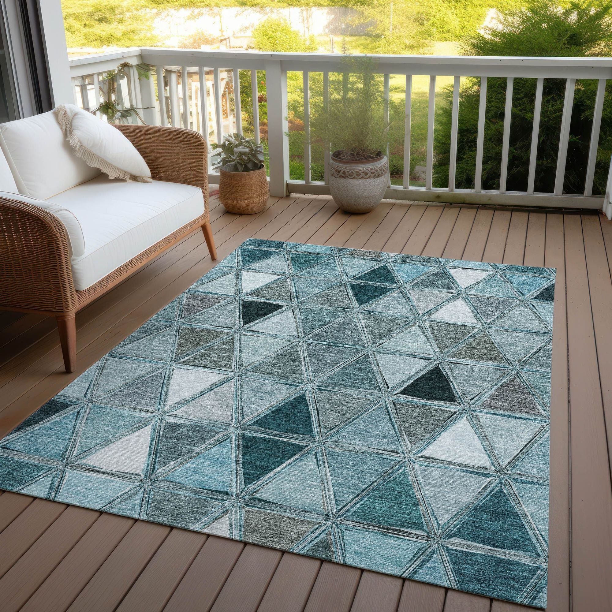 Machine Made ACN722 Teal  Rugs #color_teal 