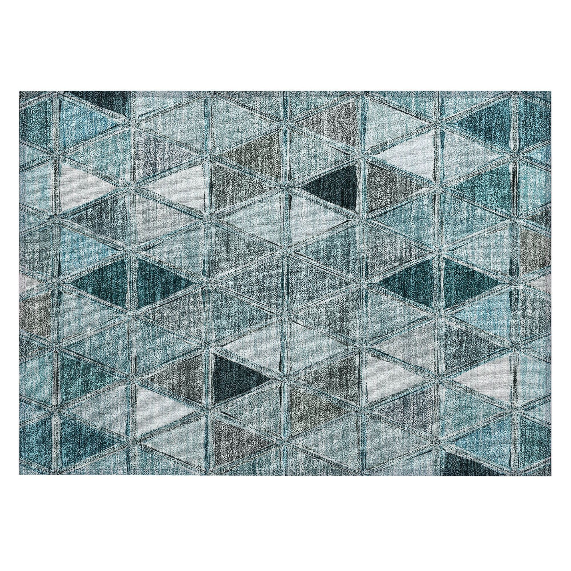 Machine Made ACN722 Teal  Rugs #color_teal 