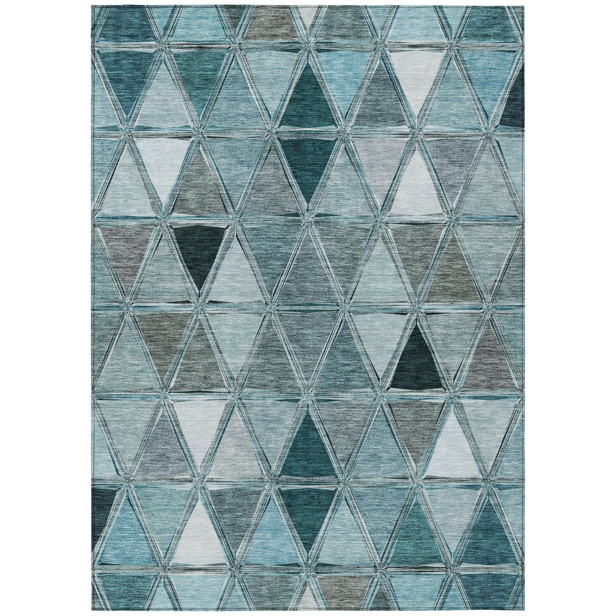 Machine Made ACN722 Teal  Rugs #color_teal 