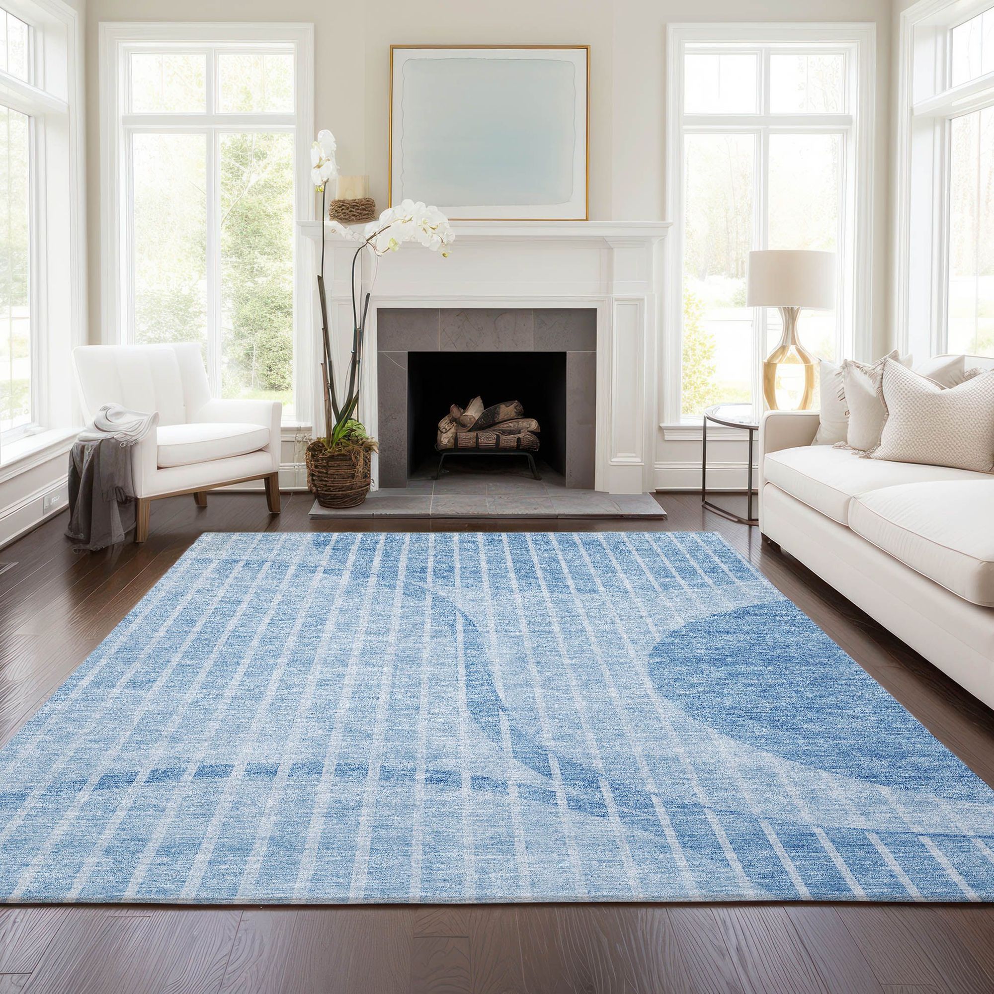 Machine Made ACN723 Blue  Rugs #color_blue 