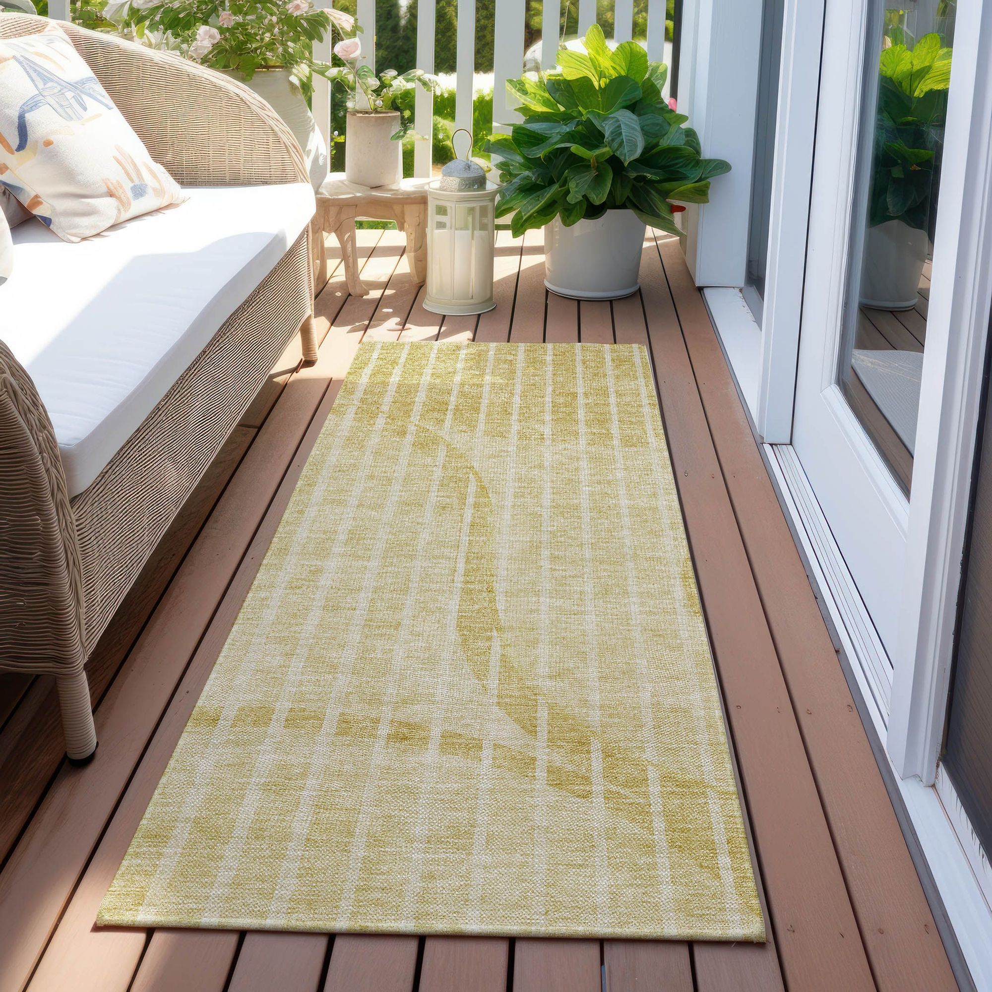 Machine Made ACN723 Gold  Rugs #color_gold 