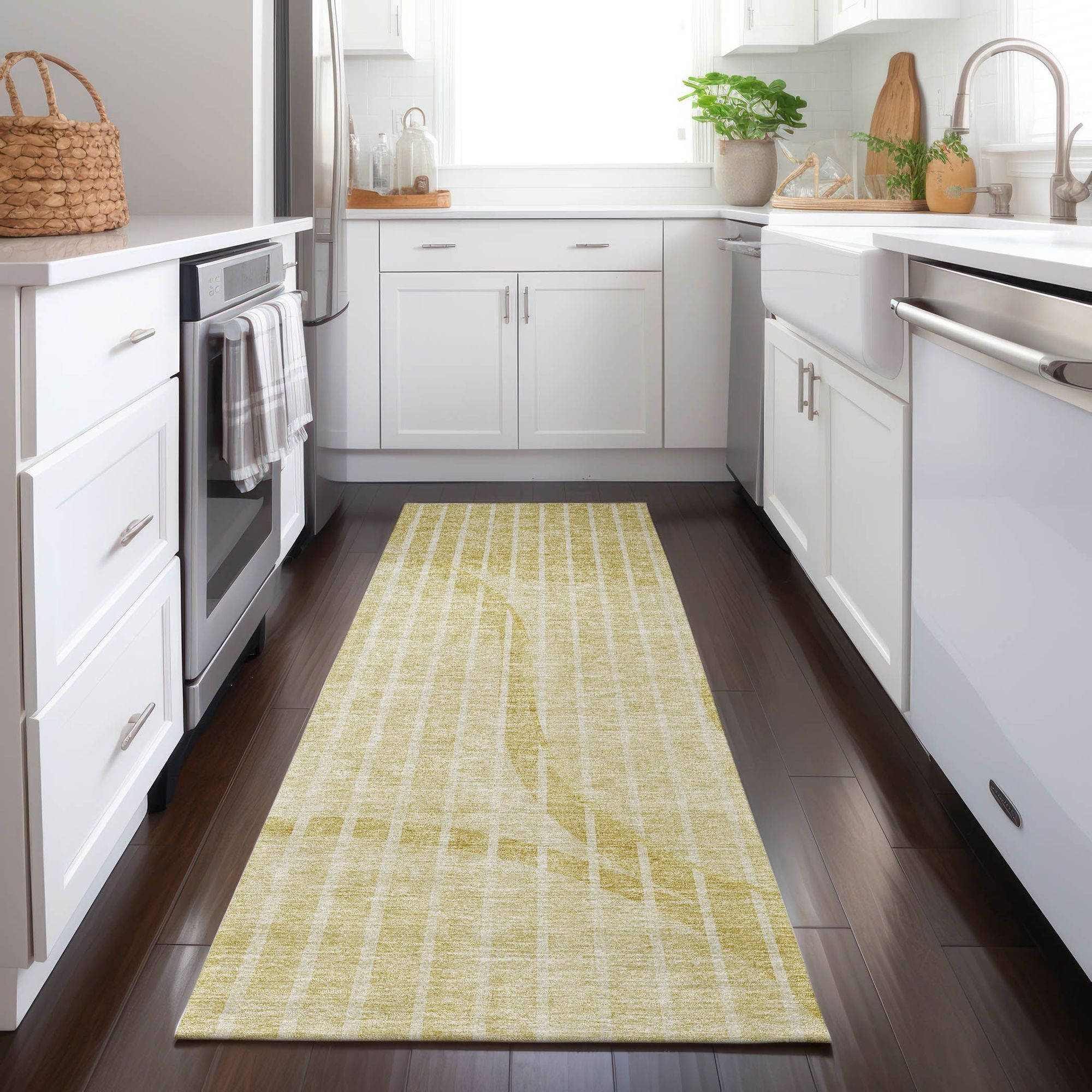 Machine Made ACN723 Gold  Rugs #color_gold 