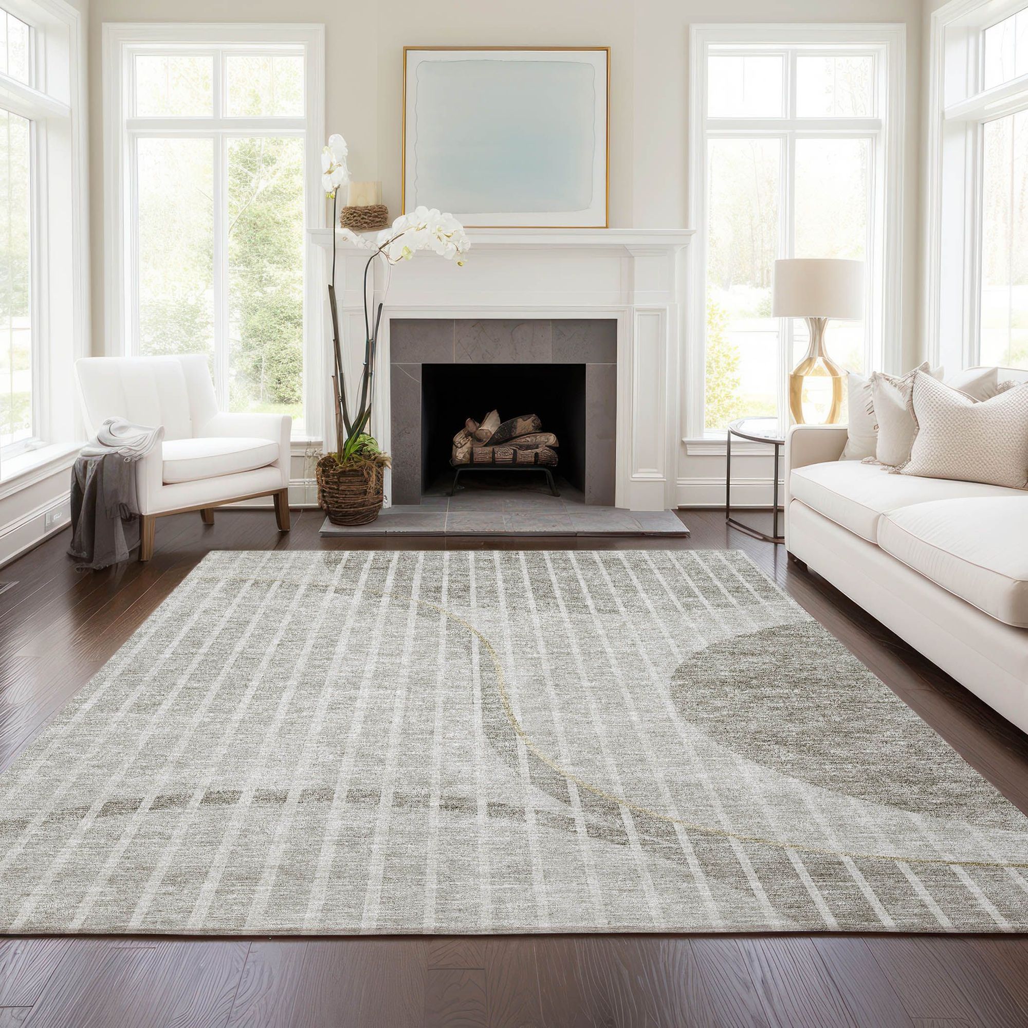 Machine Made ACN723 Taupe Brown Rugs #color_taupe brown