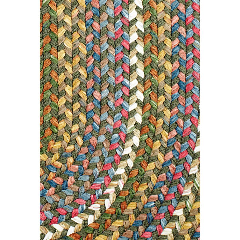 Gemstone Earthy Emerald Braided Kitchen Rug - Patio / Porch Area Rug - Made in USA