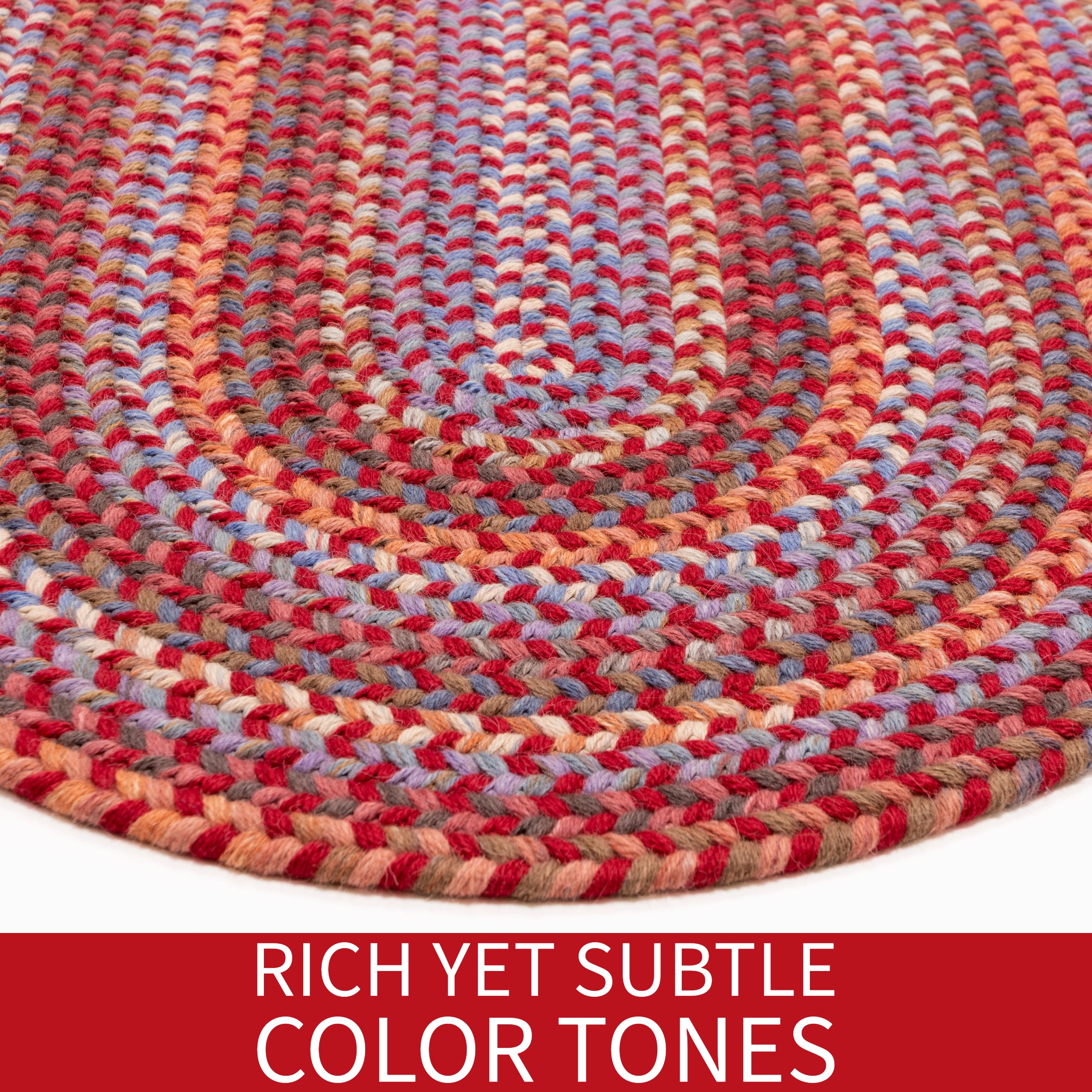 Red Braided Wool Rug - Premium Quality - Handmade in USA