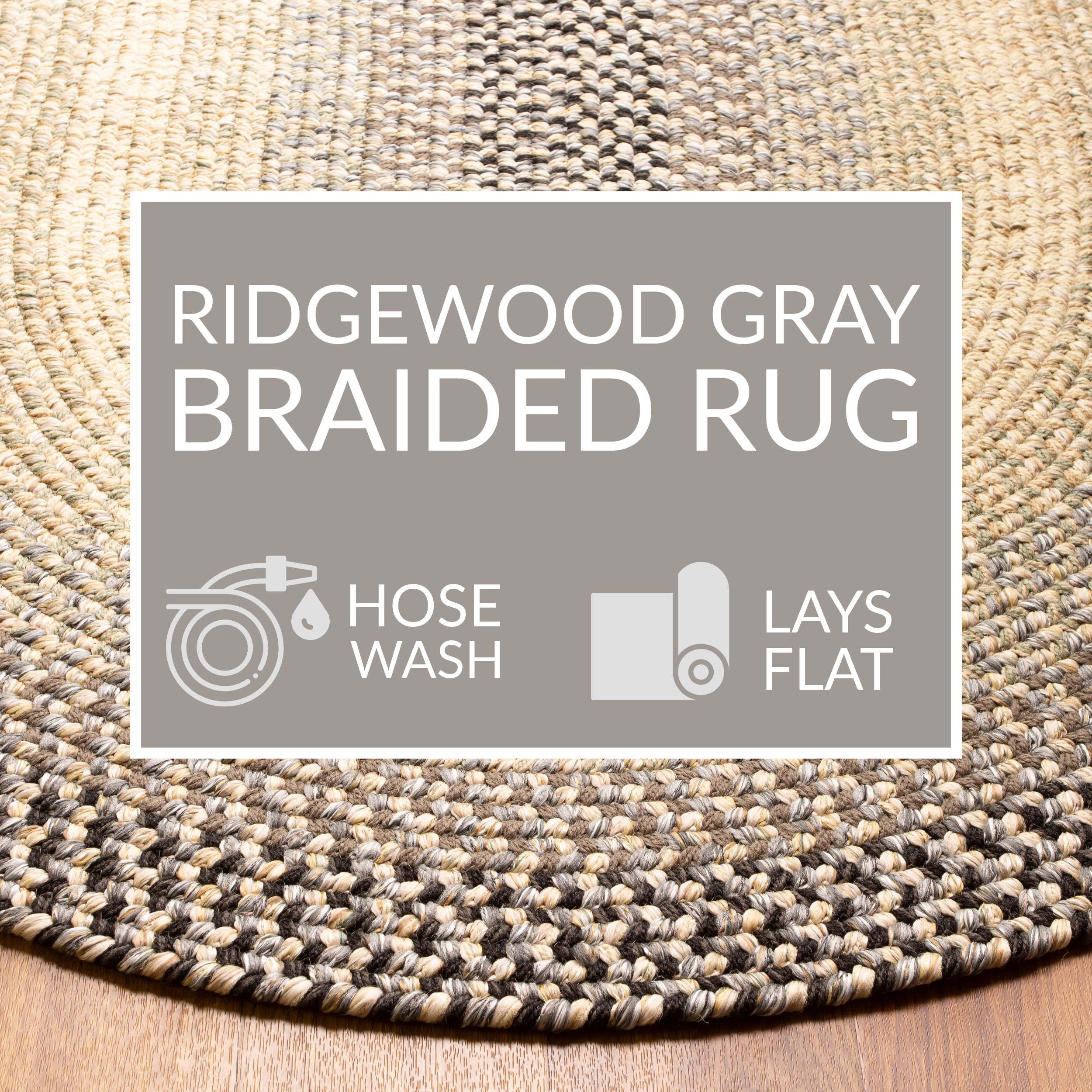 Ridgewood Indoor Outdoor Braided Rug #color_Gray