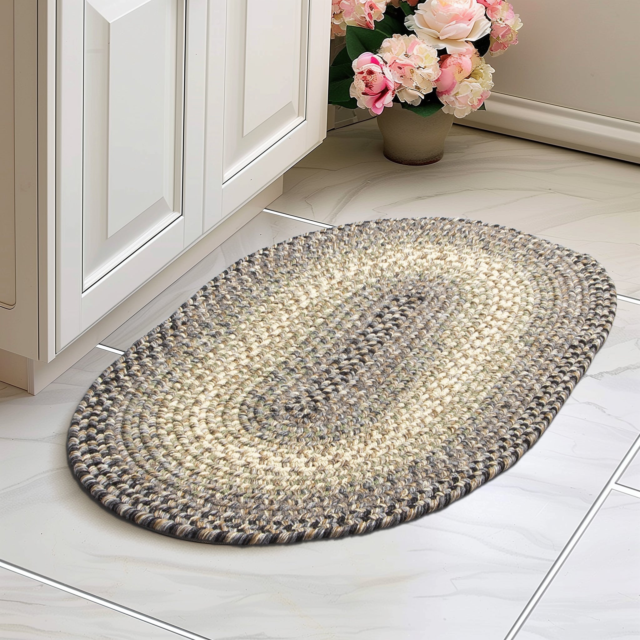 Ridgewood Indoor Outdoor Braided Rug #color_Gray